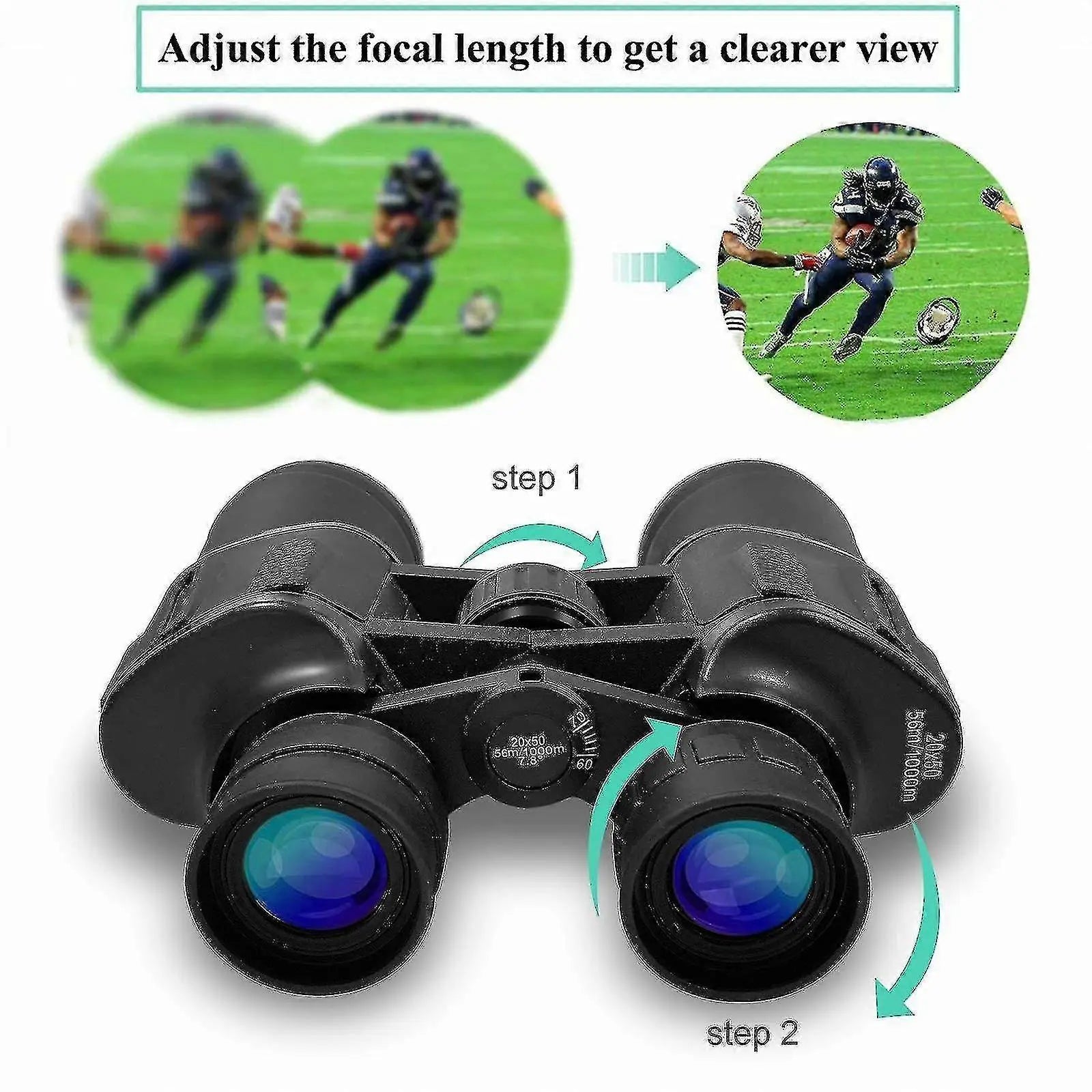 20x50 HD Binoculars Compact BaK4 Prism High Power Outdoor Optics Wholesale Hub