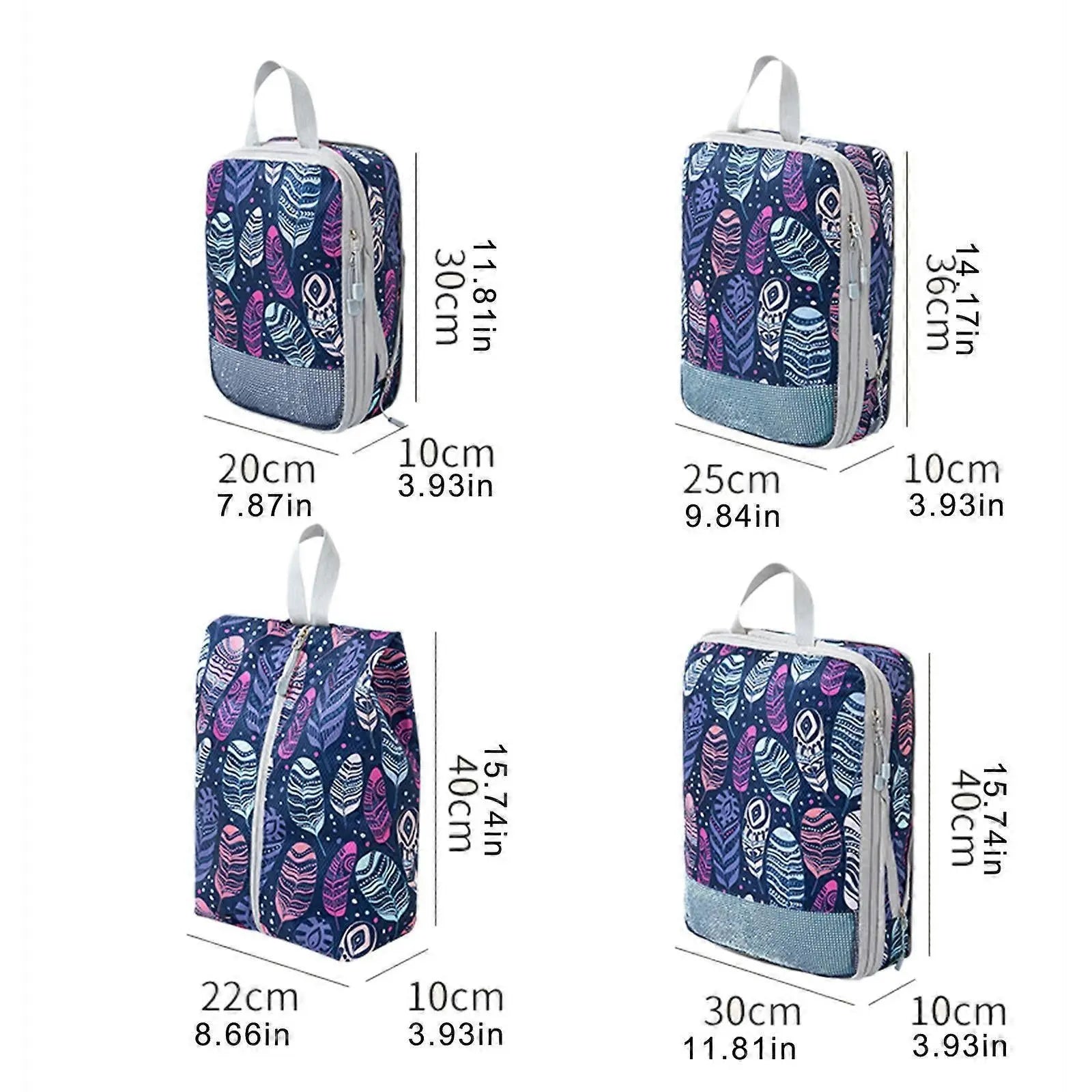 4pcs Travel & Home Packing Cubes with Printed Design for Easy Organization Wholesale Hub