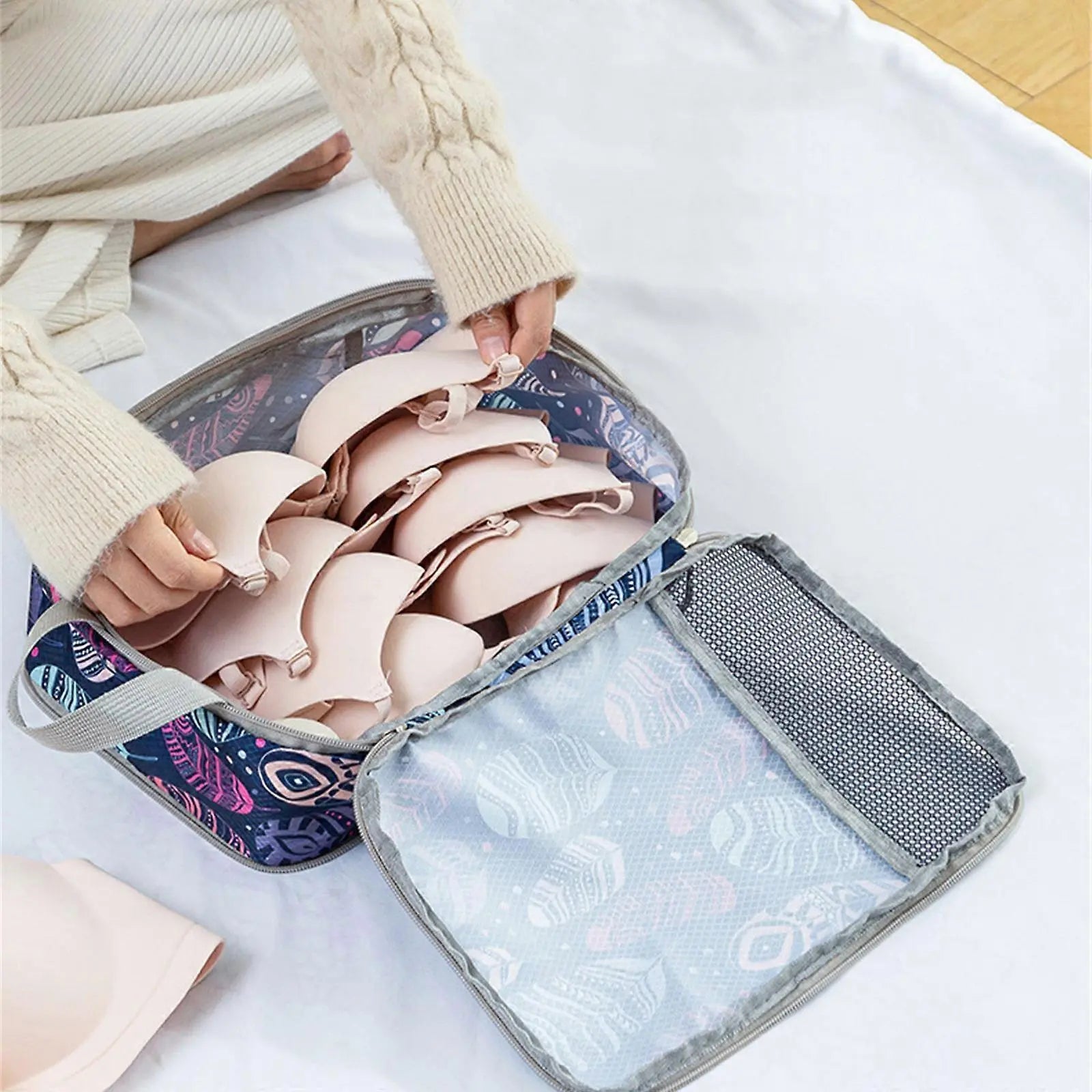 4pcs Travel & Home Packing Cubes with Printed Design for Easy Organization Wholesale Hub