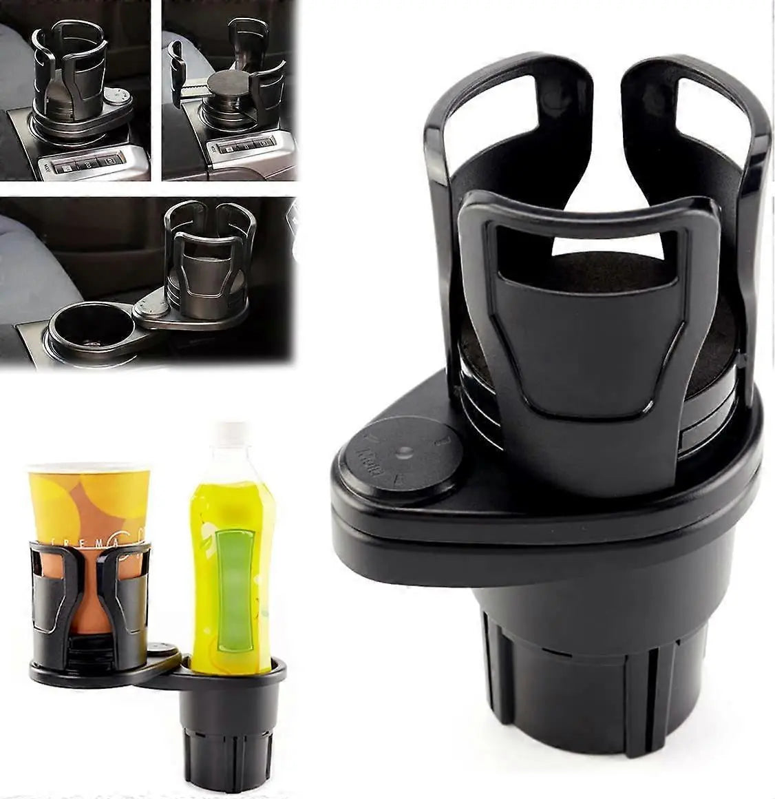 2-in-1 Car Cup Holder Expander - Adjustable Multifunctional Organizer for Travel Use Wholesale Hub