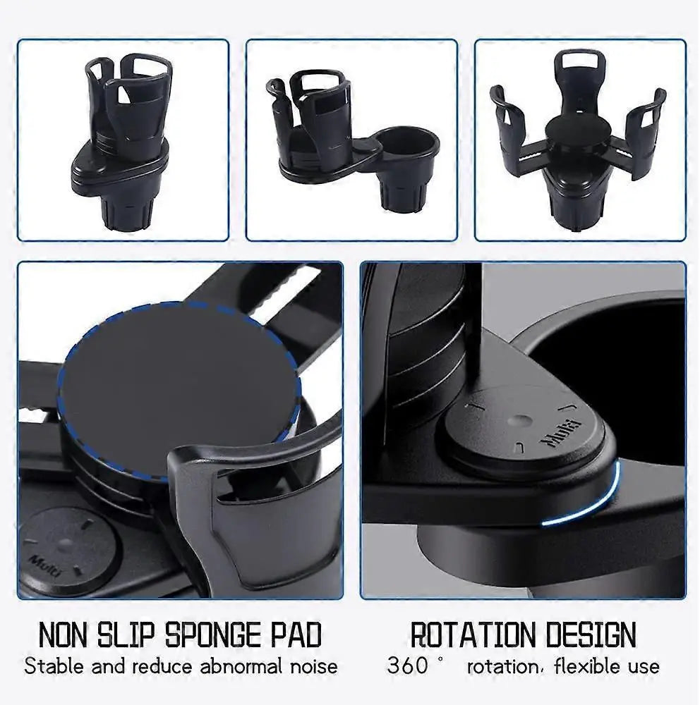 2-in-1 Car Cup Holder Expander - Adjustable Multifunctional Organizer for Travel Use Wholesale Hub