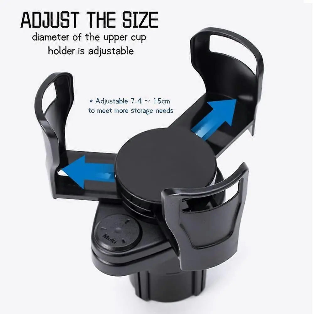 2-in-1 Car Cup Holder Expander - Adjustable Multifunctional Organizer for Travel Use Wholesale Hub