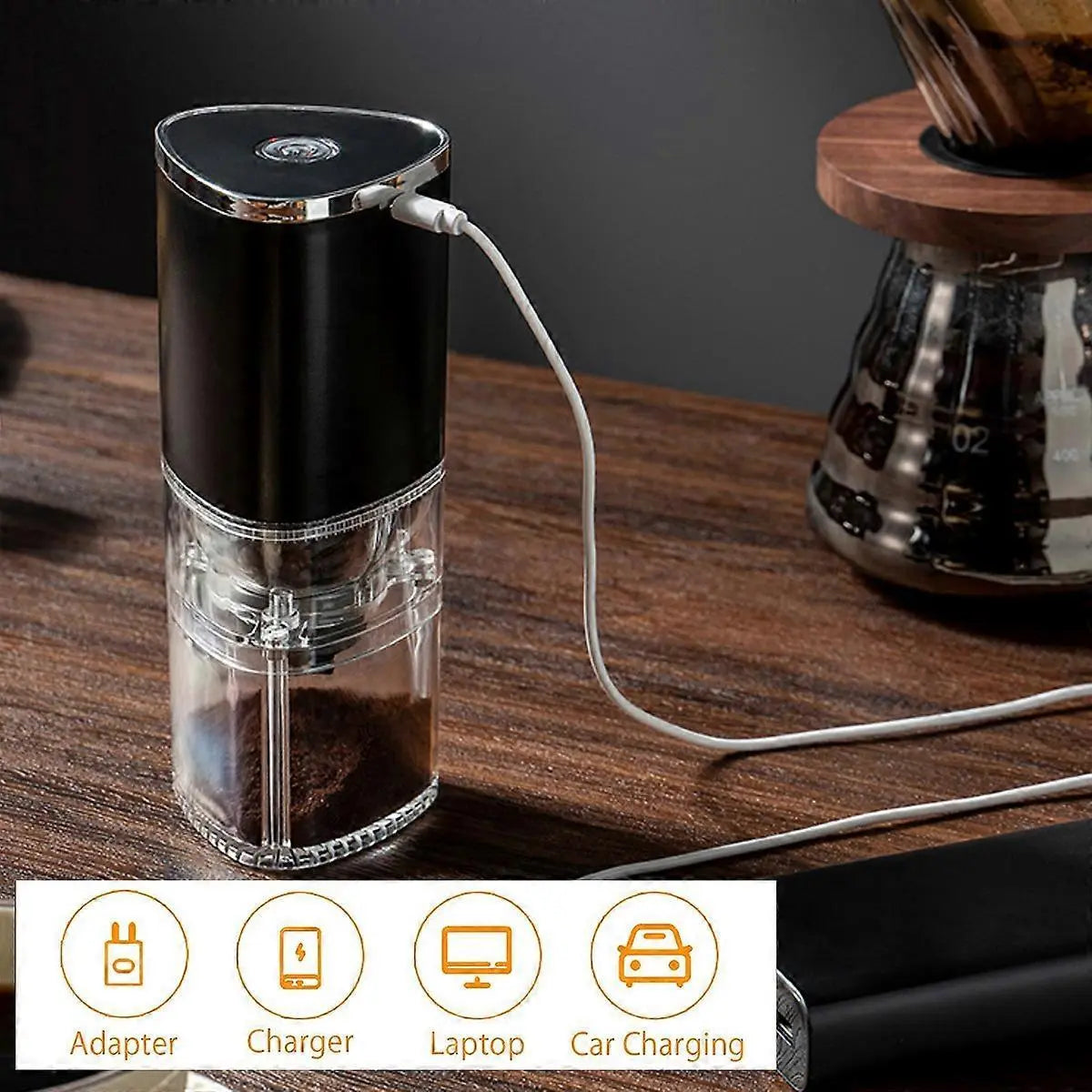 Electric Burr Coffee Grinder - Mini Cordless Coffee Bean Grinder for Home & Travel Wholesale Hub
