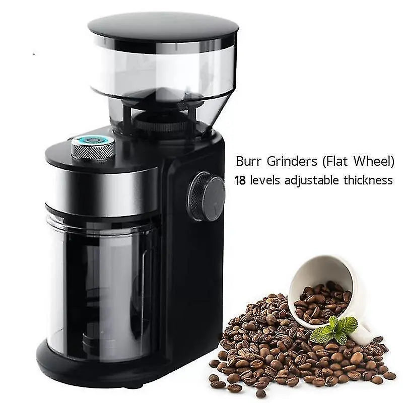 220V Flat Wheel Electric Burr Coffee Grinder Machine - High Efficiency Mill Wholesale Hub