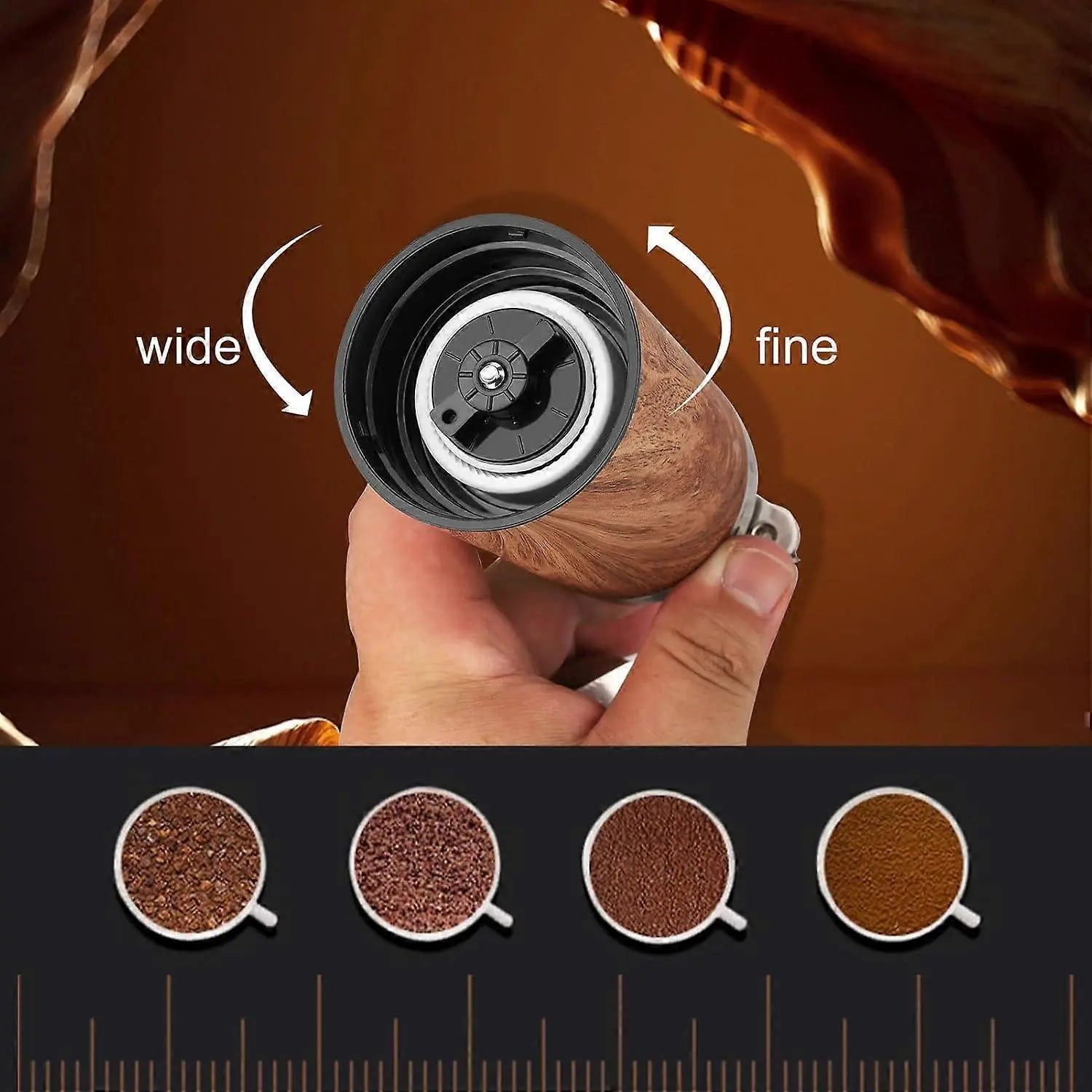 Manual Coffee Grinder - Ceramic Burr, Adjustable Grind Levels for Drip & Espresso Wholesale Hub