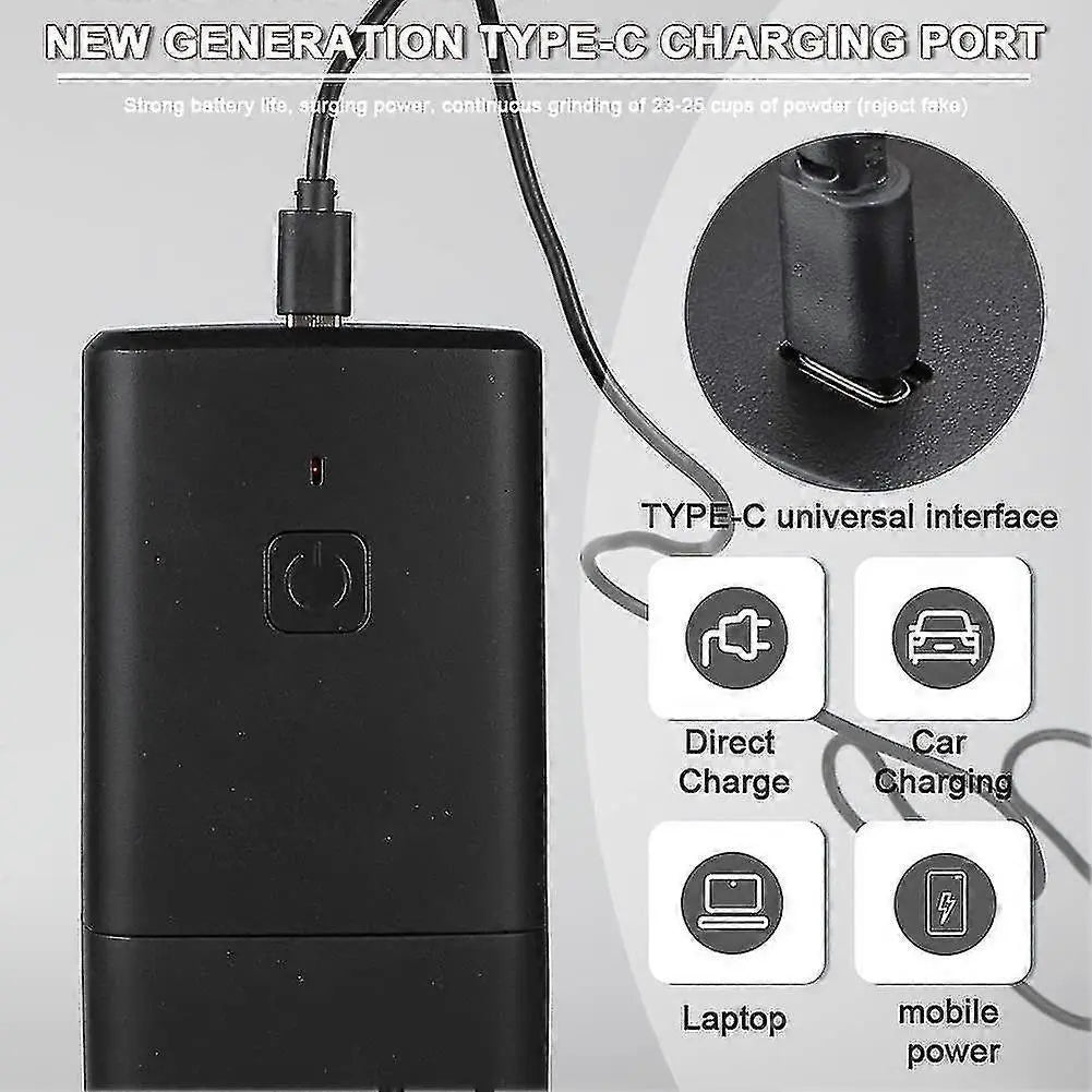 Portable Electric Coffee Grinder - USB Rechargeable, Adjustable Grind, 1300mAh Battery Wholesale Hub