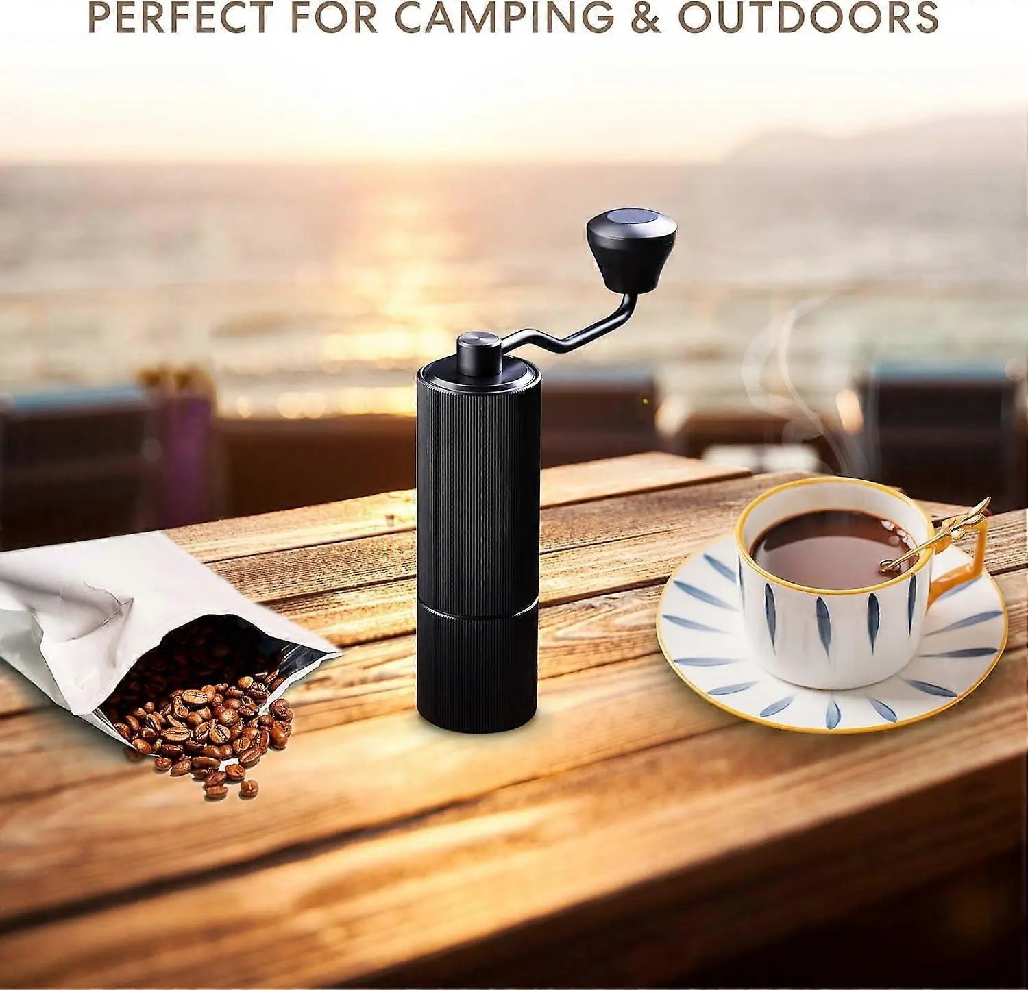 Manual Coffee Grinder - Adjustable Stainless Steel Hand Crank Coffee Mill, Portable Wholesale Hub