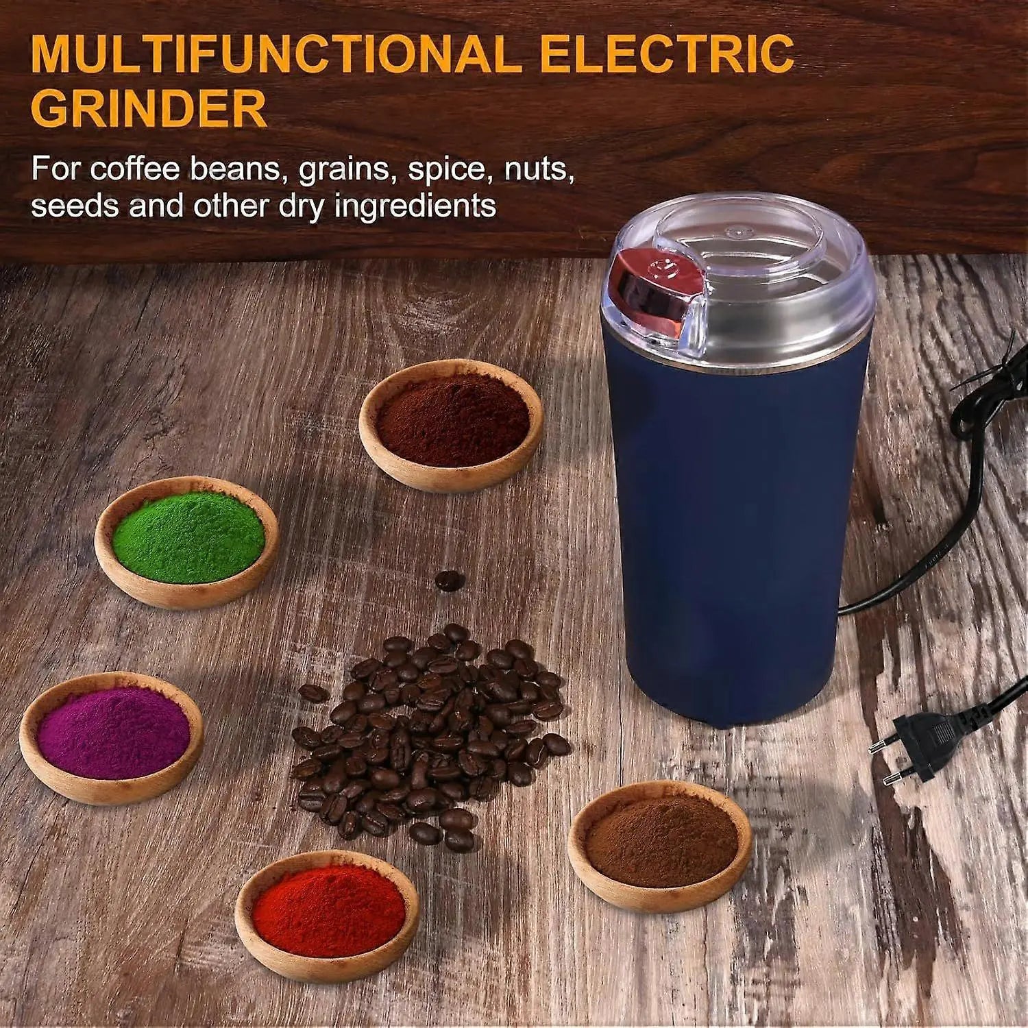 200W Electric Coffee Grinder - Stainless Steel Blades, Overheat Protection, Portable Mill Wholesale Hub