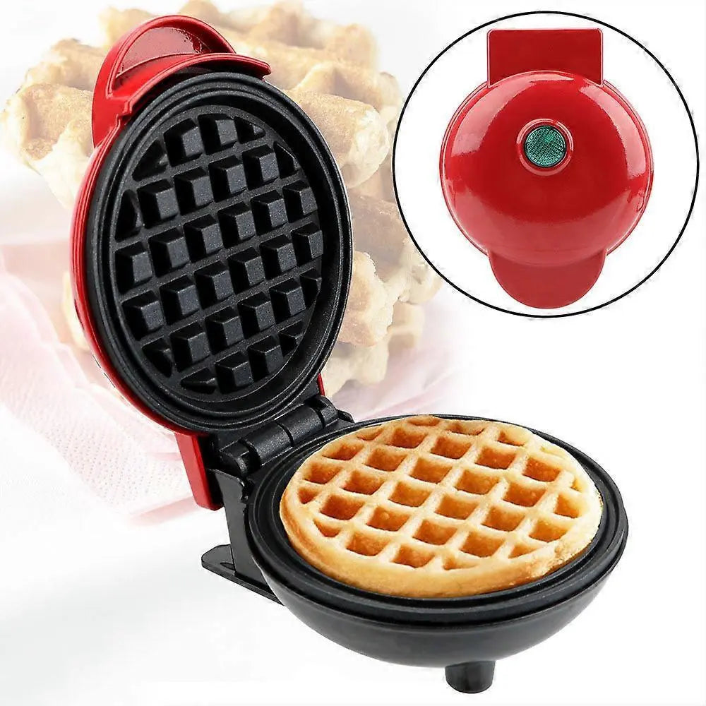 Mini Waffle Maker - Nonstick Round Red Waffle Machine for Parties, Babies & Holiday Treats Wholesale Hub