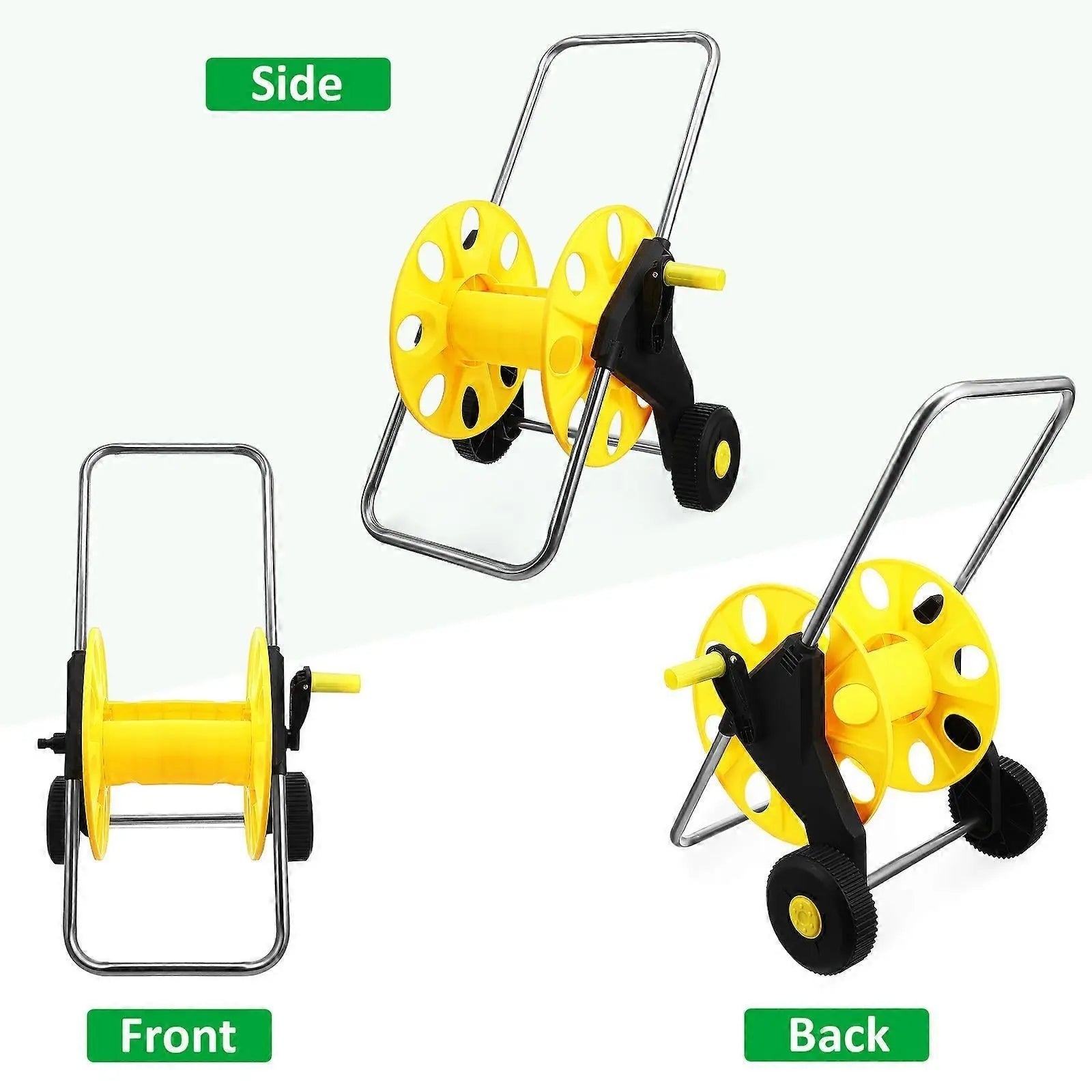 Hose Reel Cart with Wheels - Garden Hose Storage Cart with Handle and Hose Guide Wholesale Hub