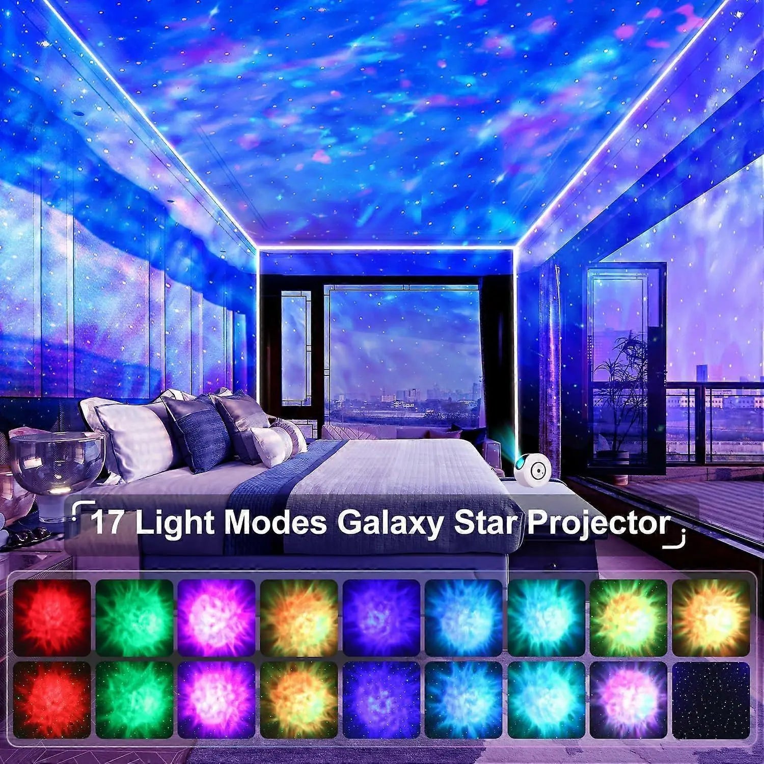 Projector with Bluetooth Speaker - LED Bedroom Light and Sound Projector Wholesale Hub