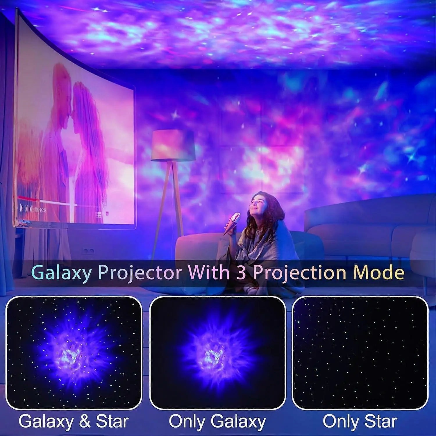 Projector with Bluetooth Speaker - LED Bedroom Light and Sound Projector Wholesale Hub