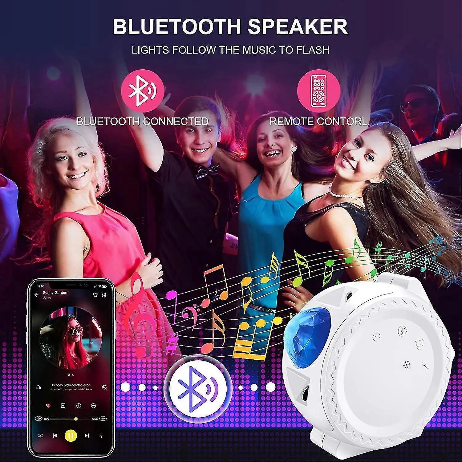4-in-1 Galaxy Projector with Tooth Serrated Remote - 18 Sky Patterns Wholesale Hub