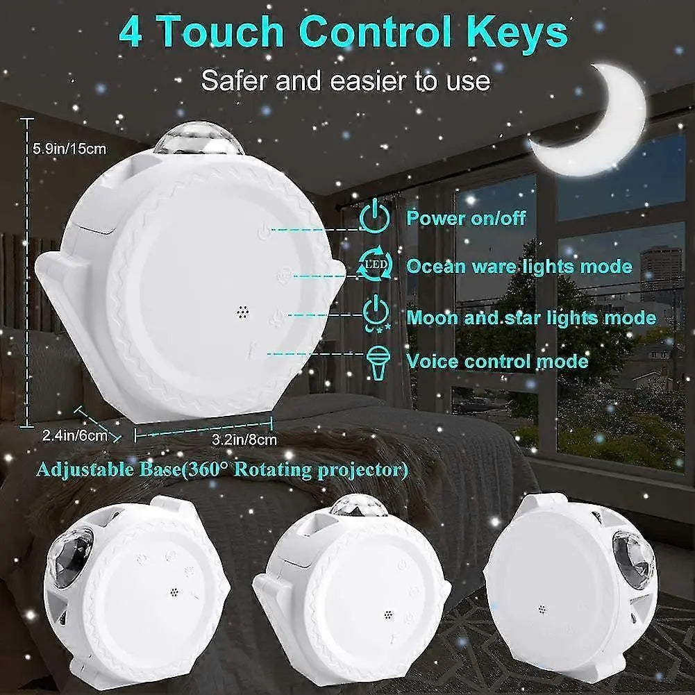 4-in-1 Galaxy Projector with Tooth Serrated Remote - 18 Sky Patterns Wholesale Hub