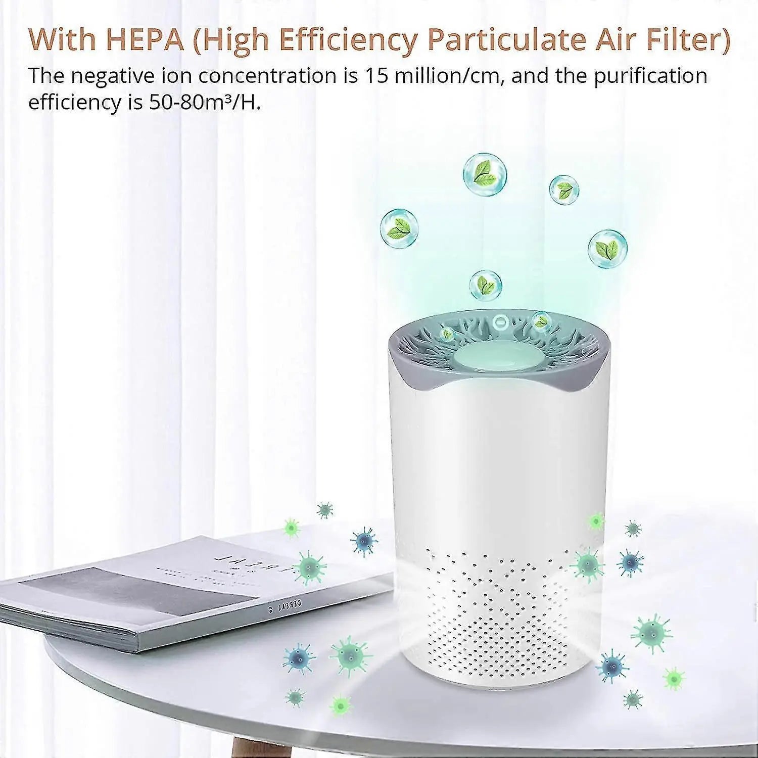Portable HEPA Air Purifier, Quiet 35dB with 1m USB Cable Wholesale Hub