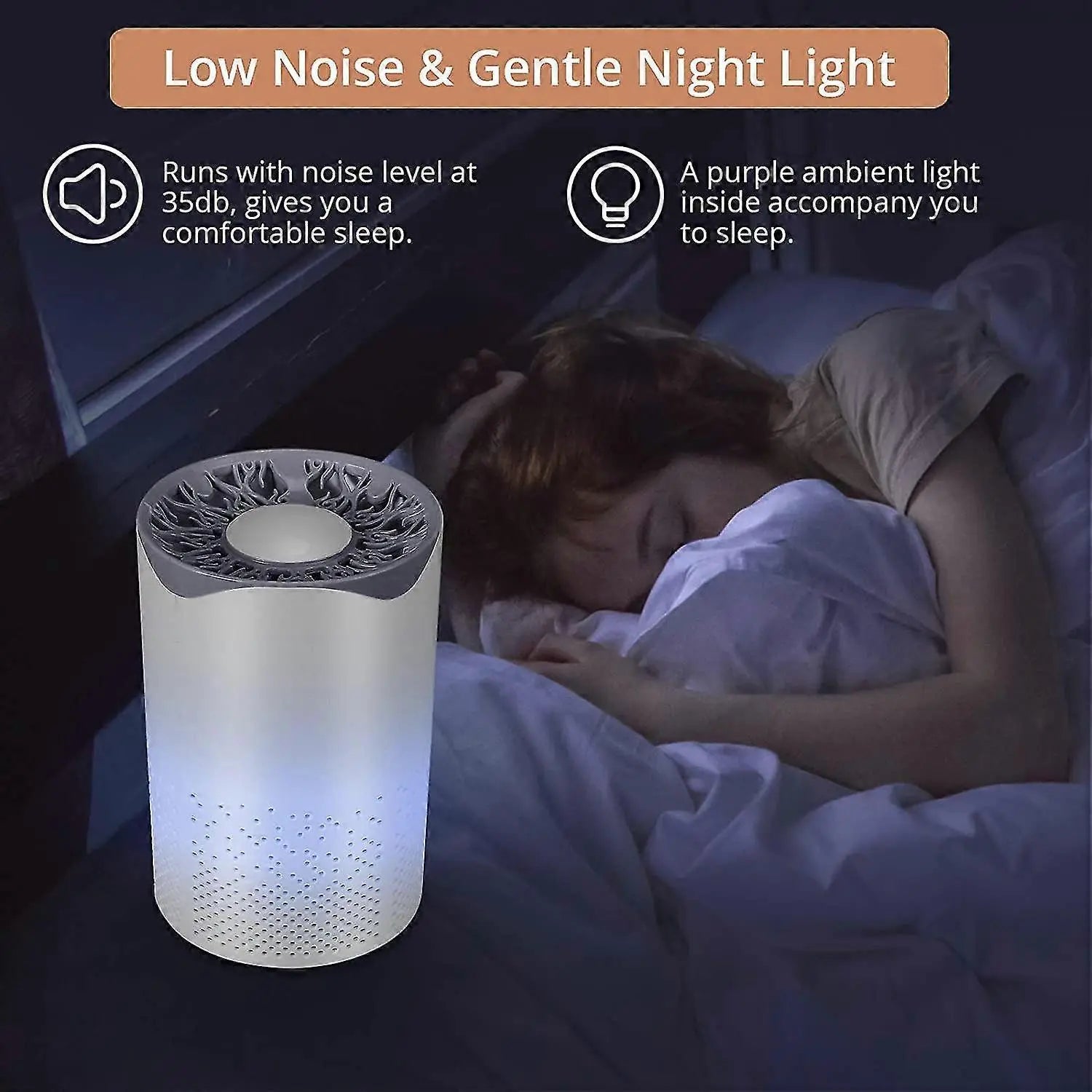 Portable HEPA Air Purifier, Quiet 35dB with 1m USB Cable Wholesale Hub
