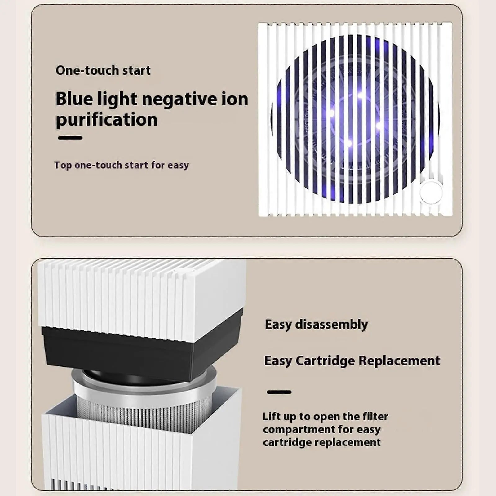 Rechargeable Air Purifier for Kitchen & Car, White Compact Air Cleaner Wholesale Hub