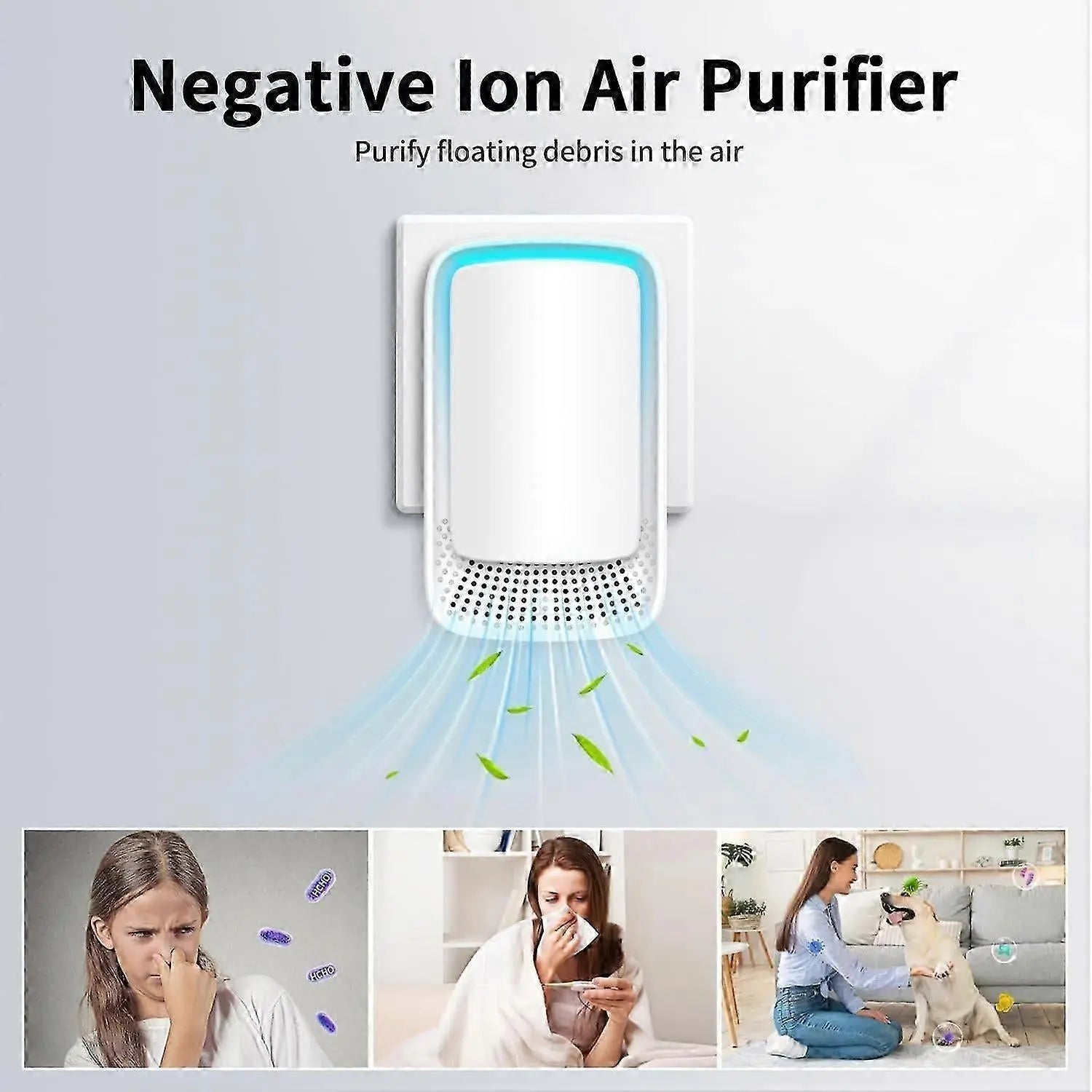Plug-in Negative Ion Mini Air Purifier for Bedroom & Home Odor & Smoke Removal Wholesale Hub