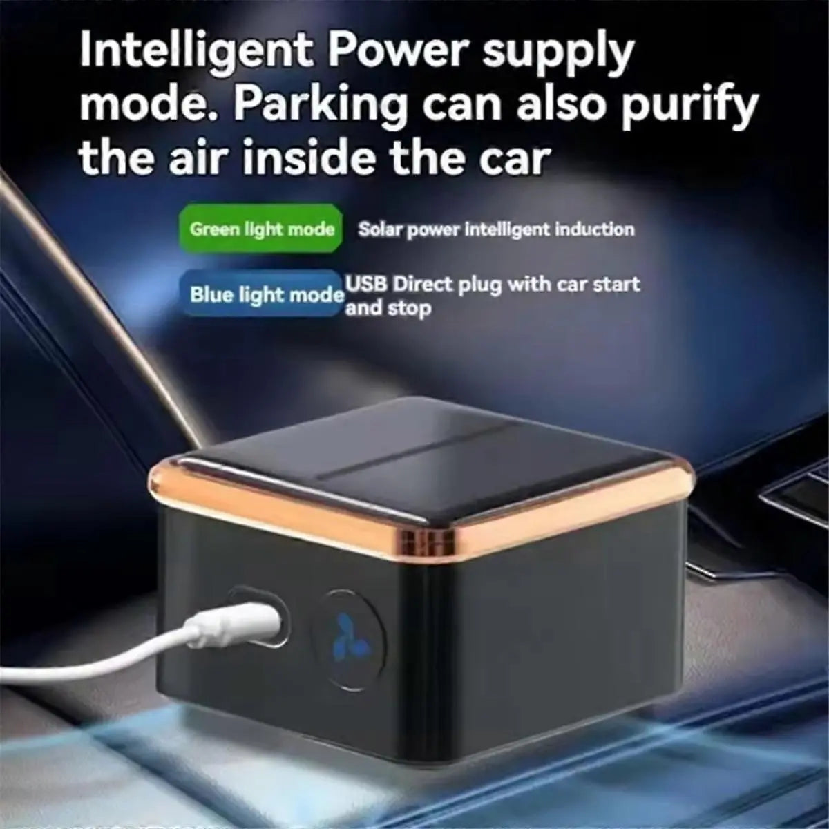 Solar Car Air Purifier USB Oxygen Cleaner with Ion Generator Compact Design Wholesale Hub