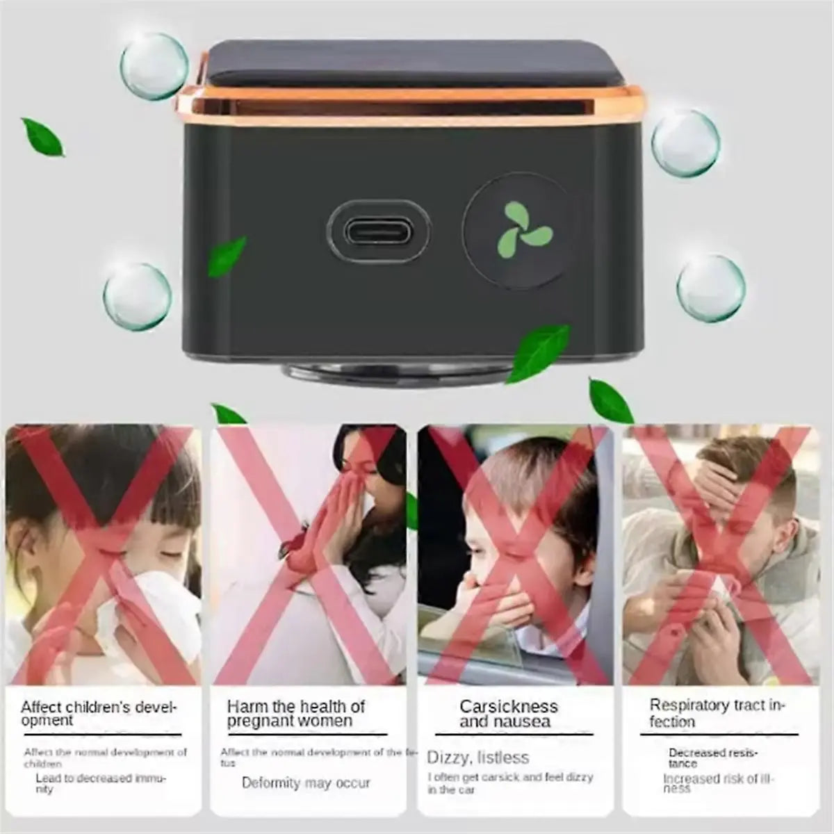 Solar Car Air Purifier USB Oxygen Cleaner with Ion Generator Compact Design Wholesale Hub
