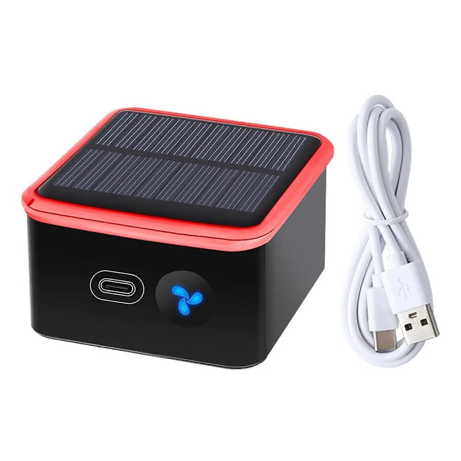 Rechargeable Solar Air Purifier for Desk, Car, Kitchen - Red, ABS Texture Wholesale Hub