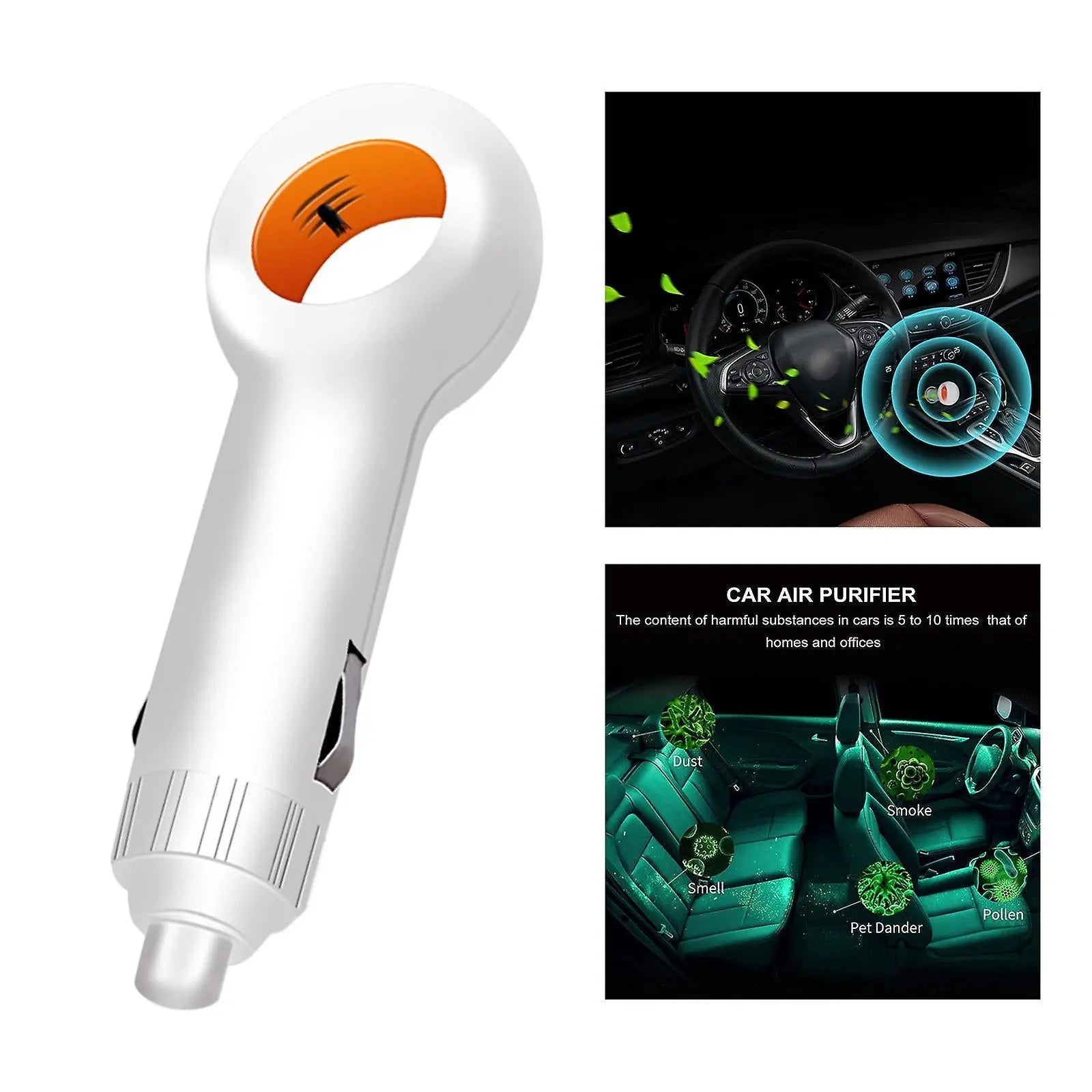 Mini Car Air Purifier with Negative Ion Filter - White Vehicle Model Wholesale Hub