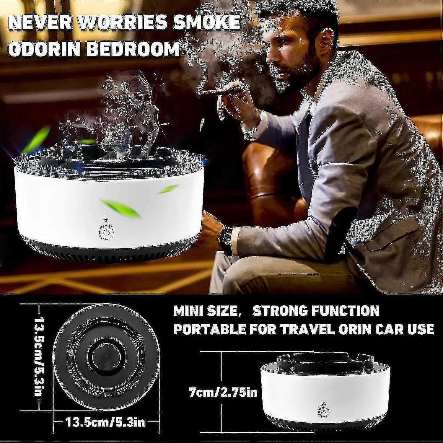 Smokeless Ashtray Air Purifier with Negative Ion for Car & Home Use Wholesale Hub