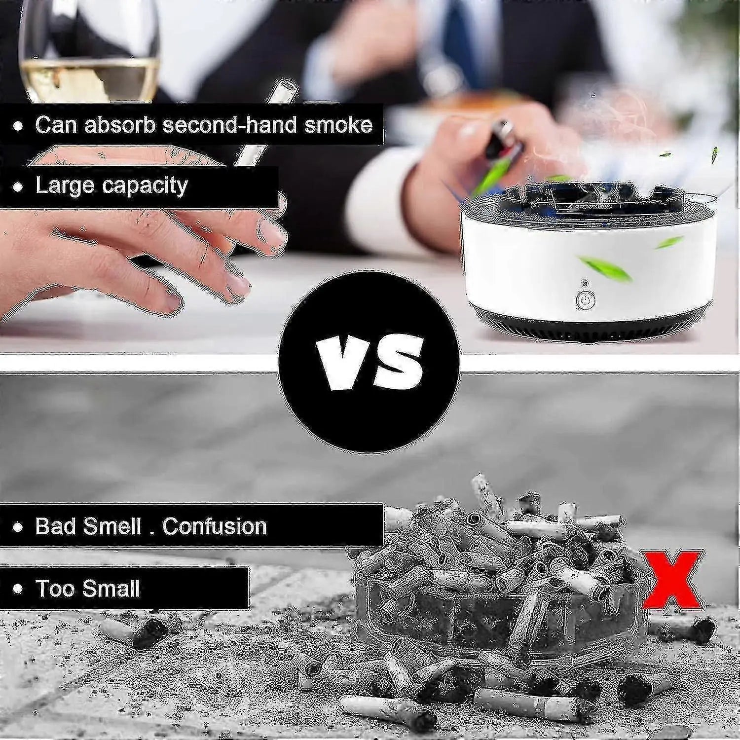 Smokeless Ashtray Air Purifier with Negative Ion for Car & Home Use Wholesale Hub