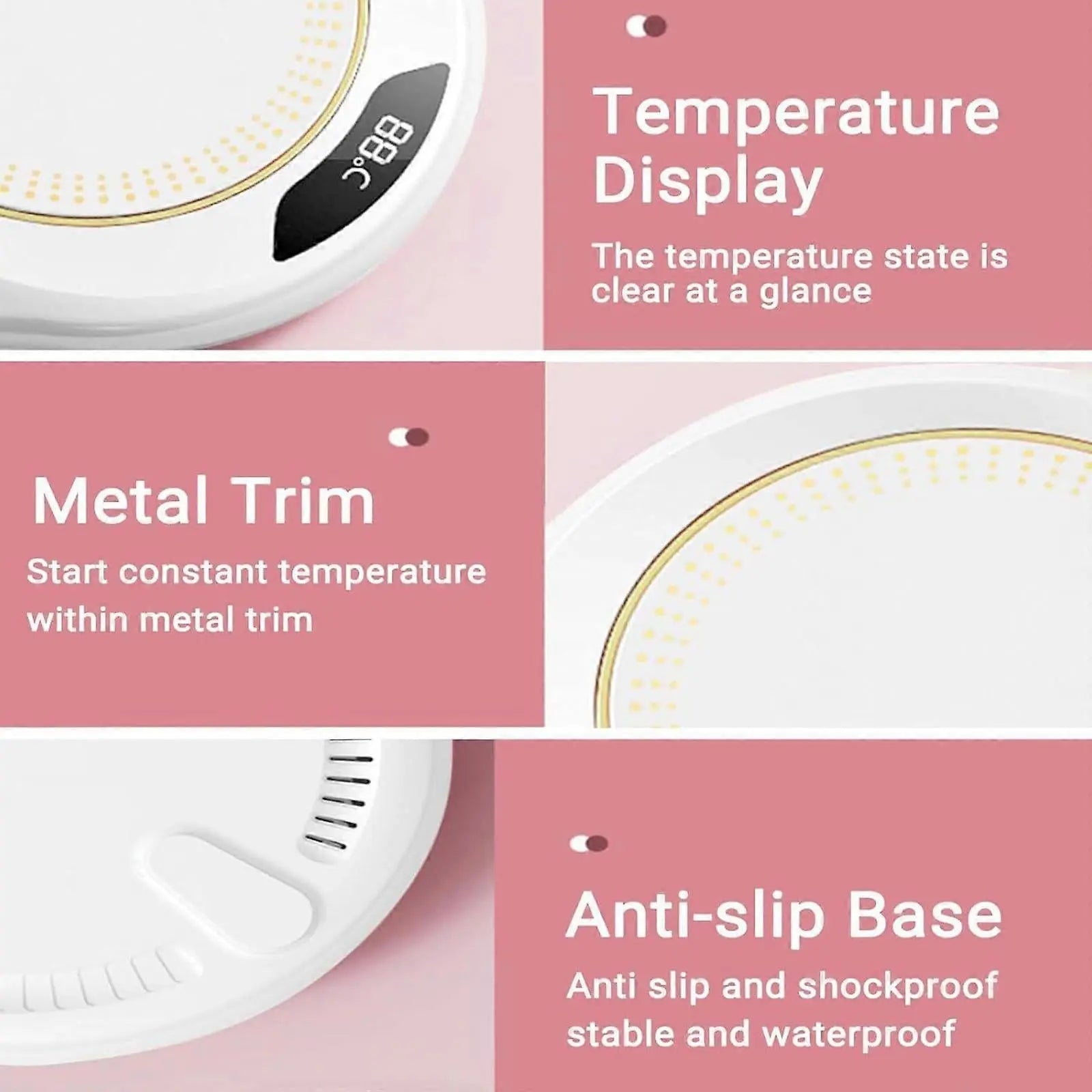 Coffee Mug Warmer with Auto Shut Off, 3 Temp Settings Wholesale Hub