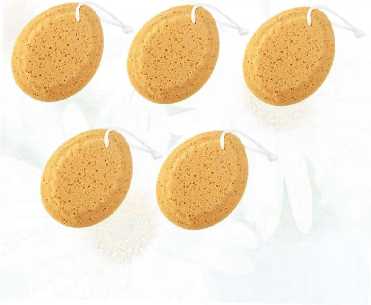 5pcs African Net Sponge, Loofah Bath Shower Body Scrubber - Brown Wholesale Hub