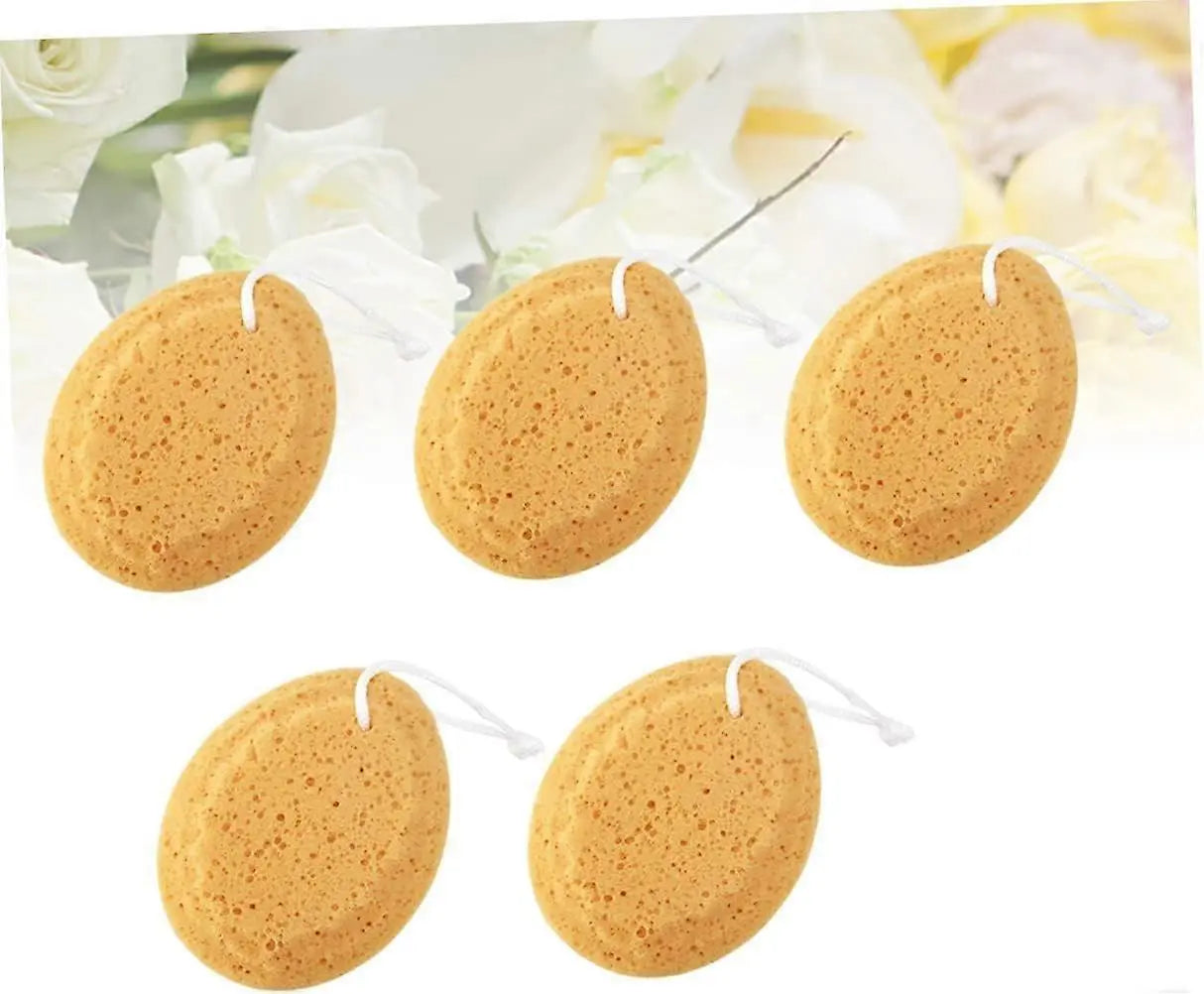 5pcs African Net Sponge, Loofah Bath Shower Body Scrubber - Brown Wholesale Hub