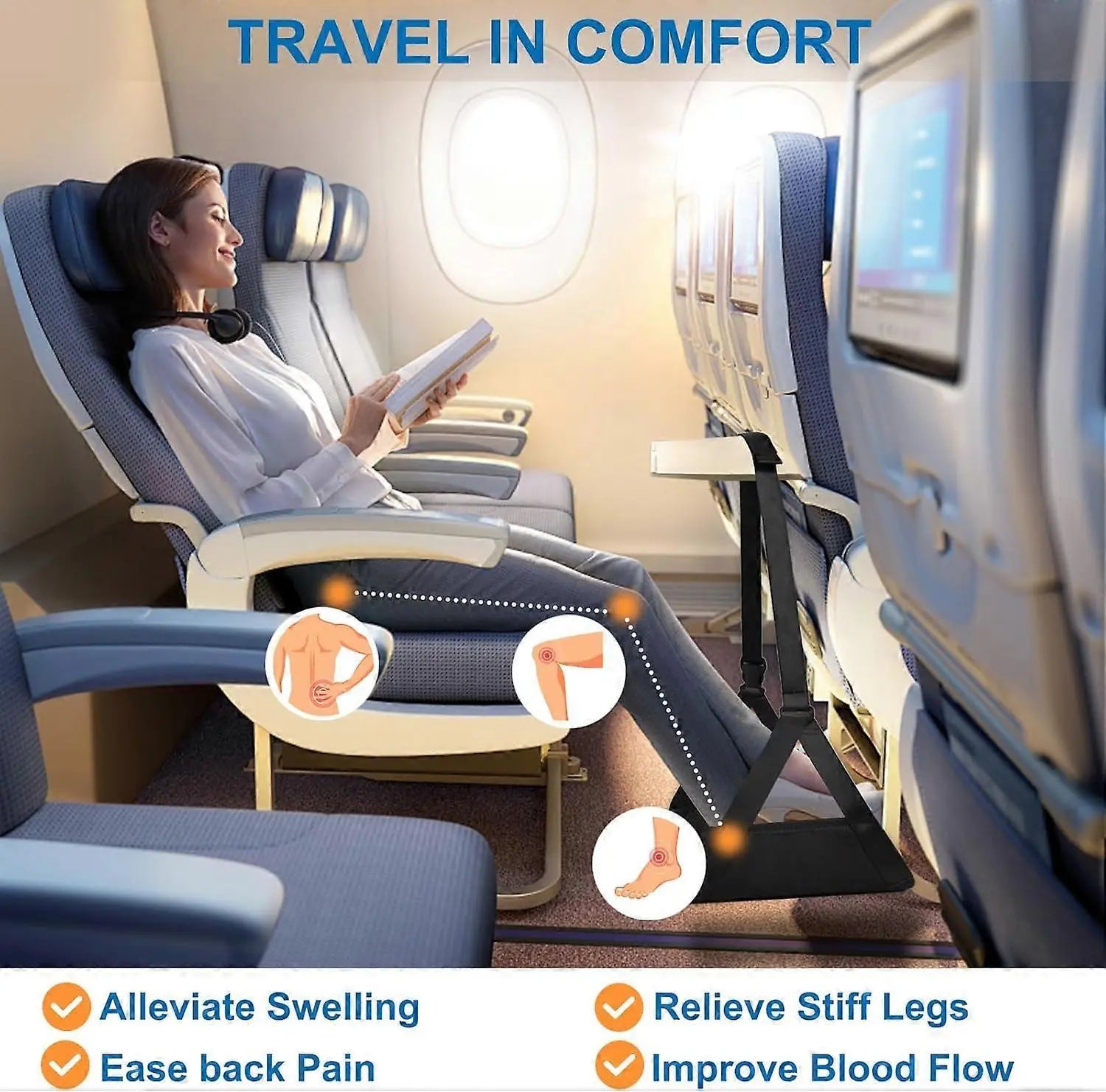 Airplane Foot Rest, Portable Leg Support for Travel Wholesale Hub
