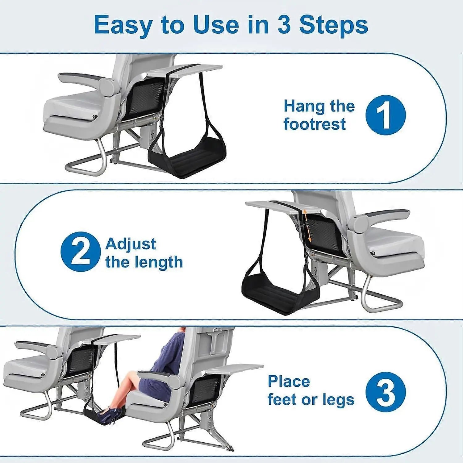 Airplane Foot Rest, Portable Leg Support for Travel Wholesale Hub