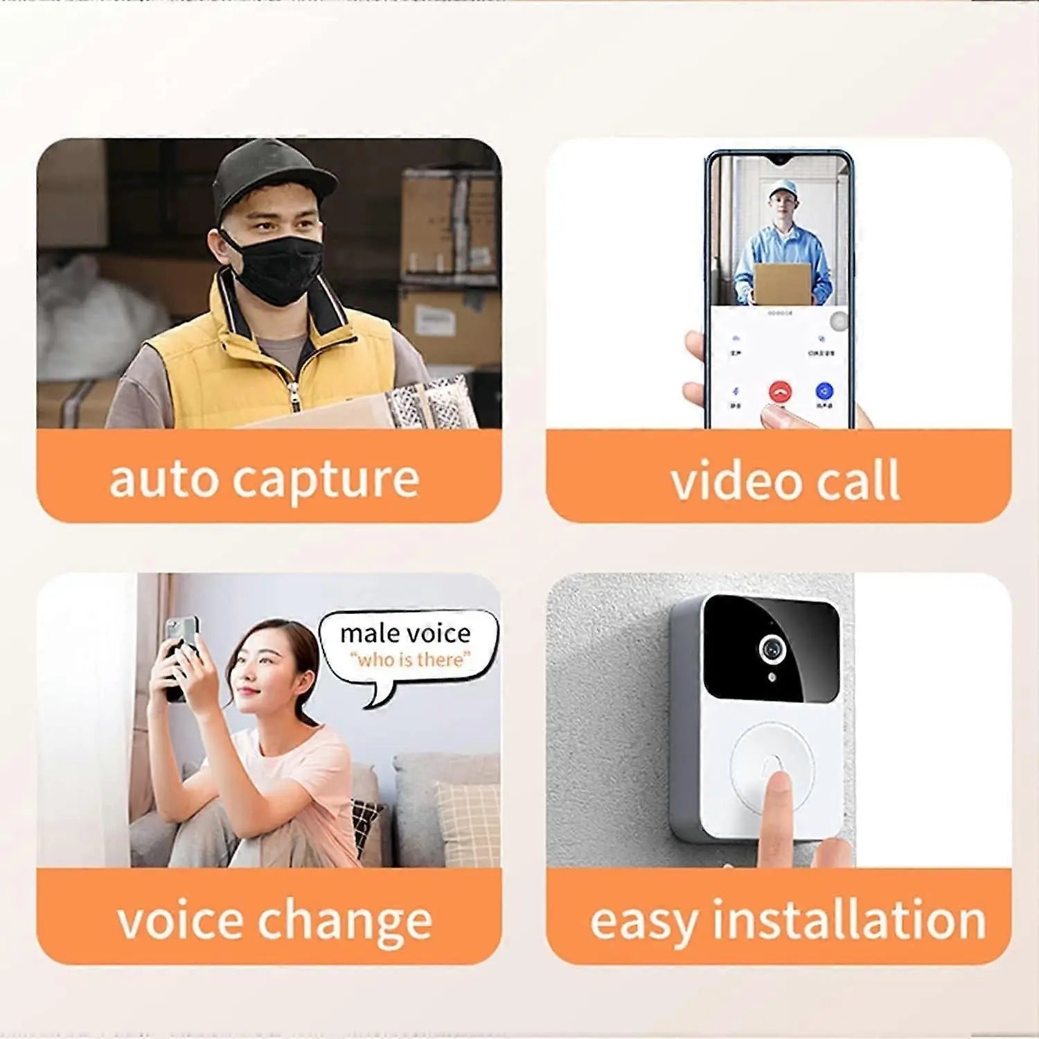 Wireless WiFi Video Doorbell with Camera Wholesale Hub