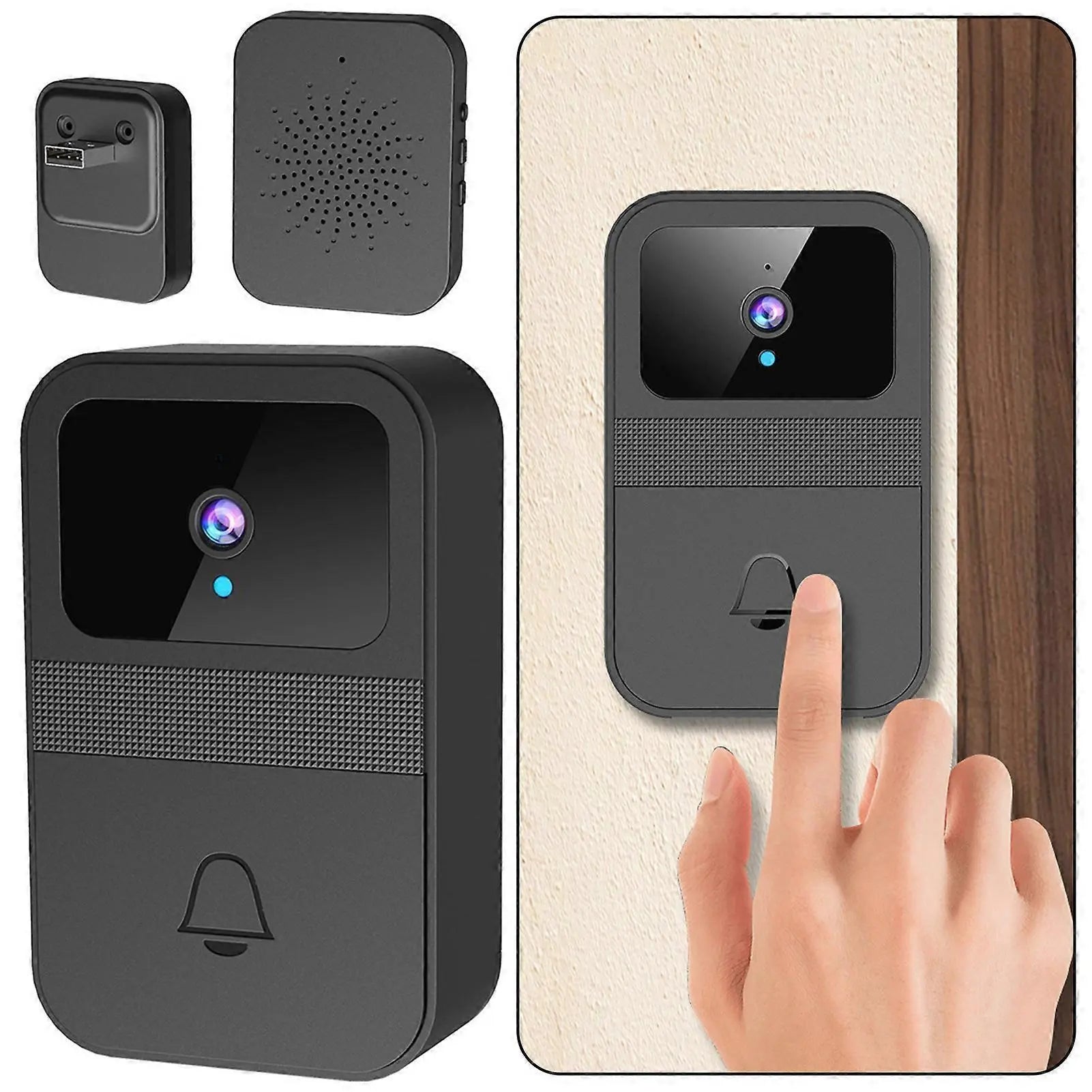 Smart Wireless Video Doorbell, Two-Way Audio, Rechargeable Wholesale Hub
