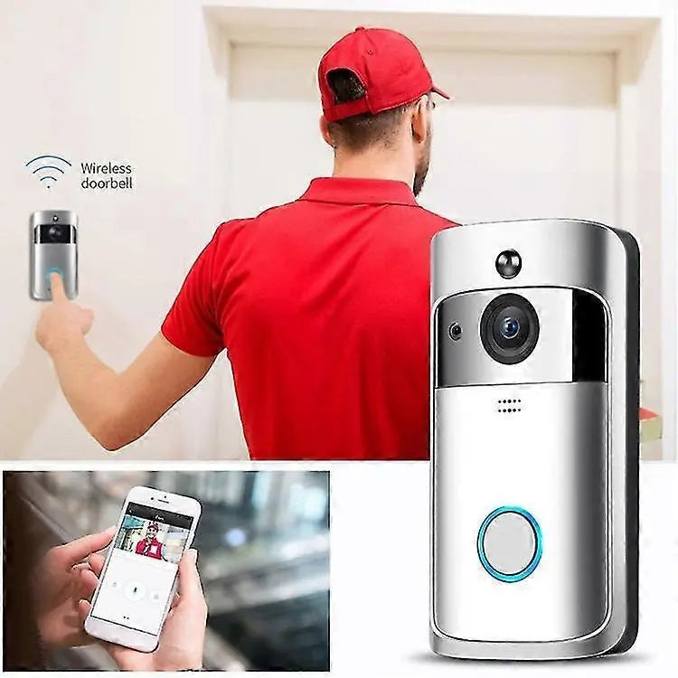 Wireless Video Doorbell Camera with Ringtone, Silver Wholesale Hub