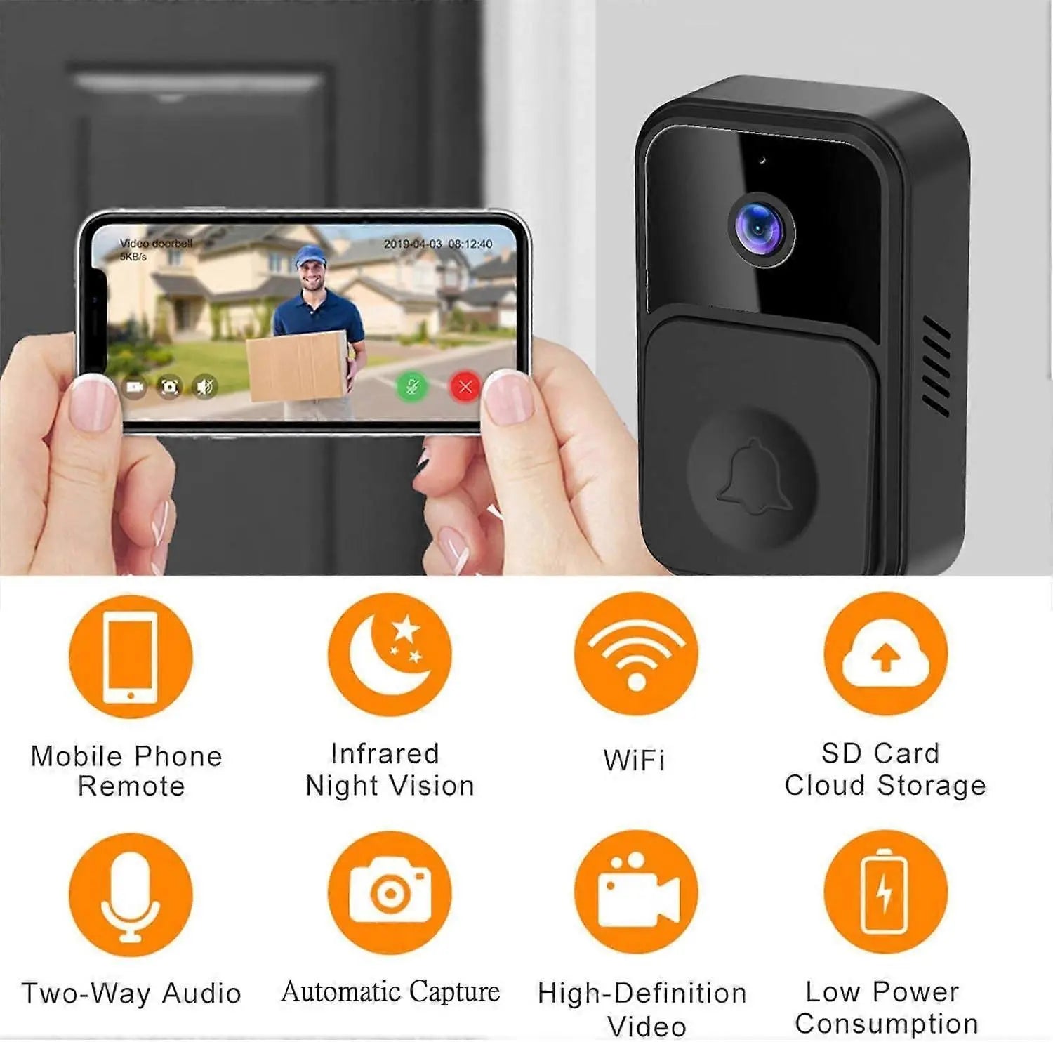 Smart WiFi Video Doorbell, Wireless Anti-Theft Camera Doorbell Wholesale Hub