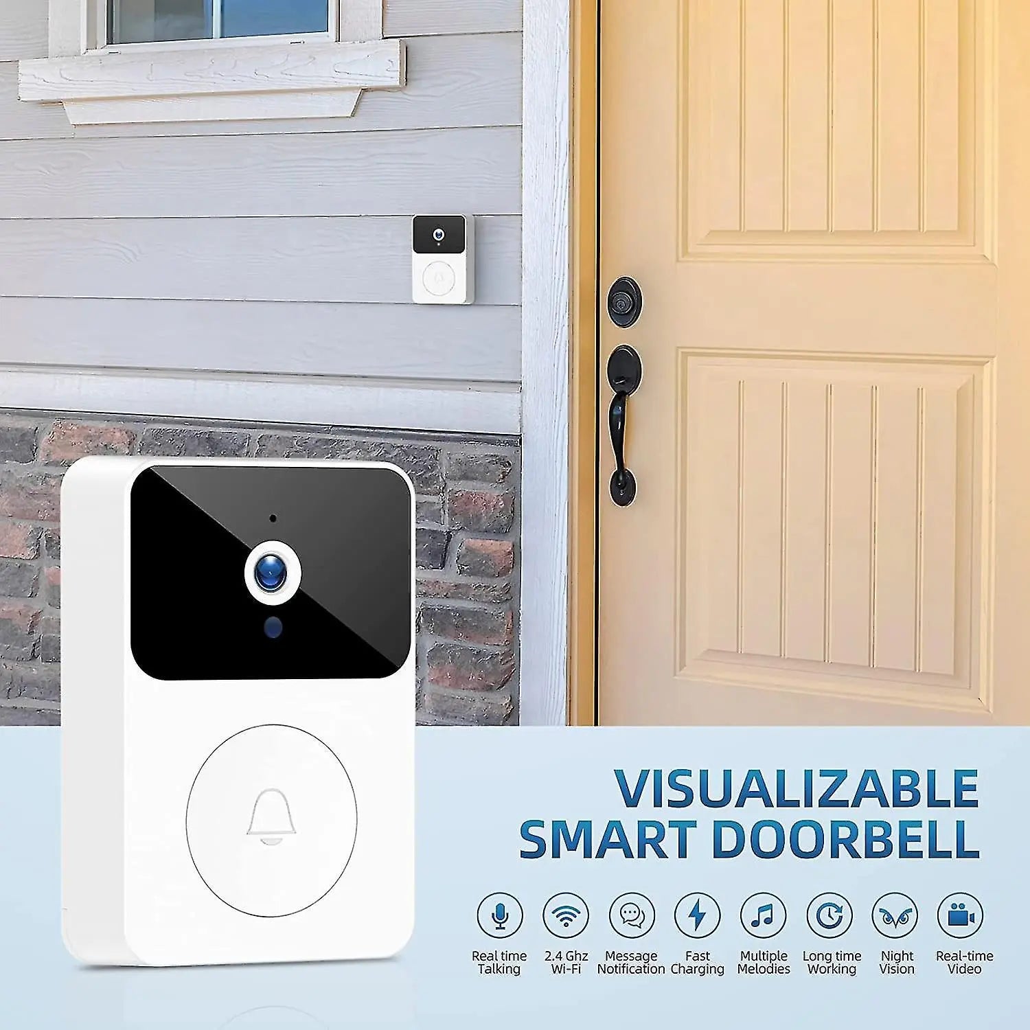 Wireless Doorbell Camera with Chime, 2.4GHz Video Doorbell Wholesale Hub