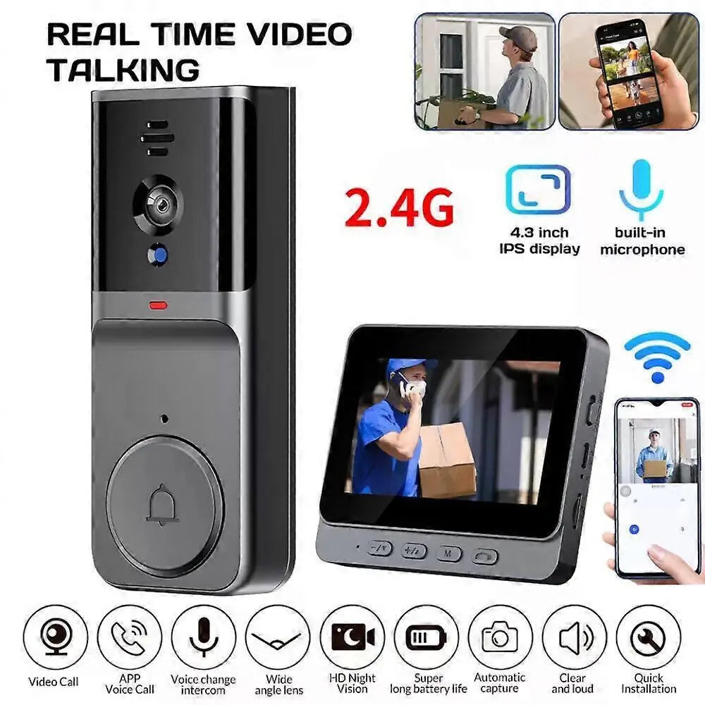 2.4G Wireless Video Doorbell with Smartphone Intercom, 256GB Wholesale Hub