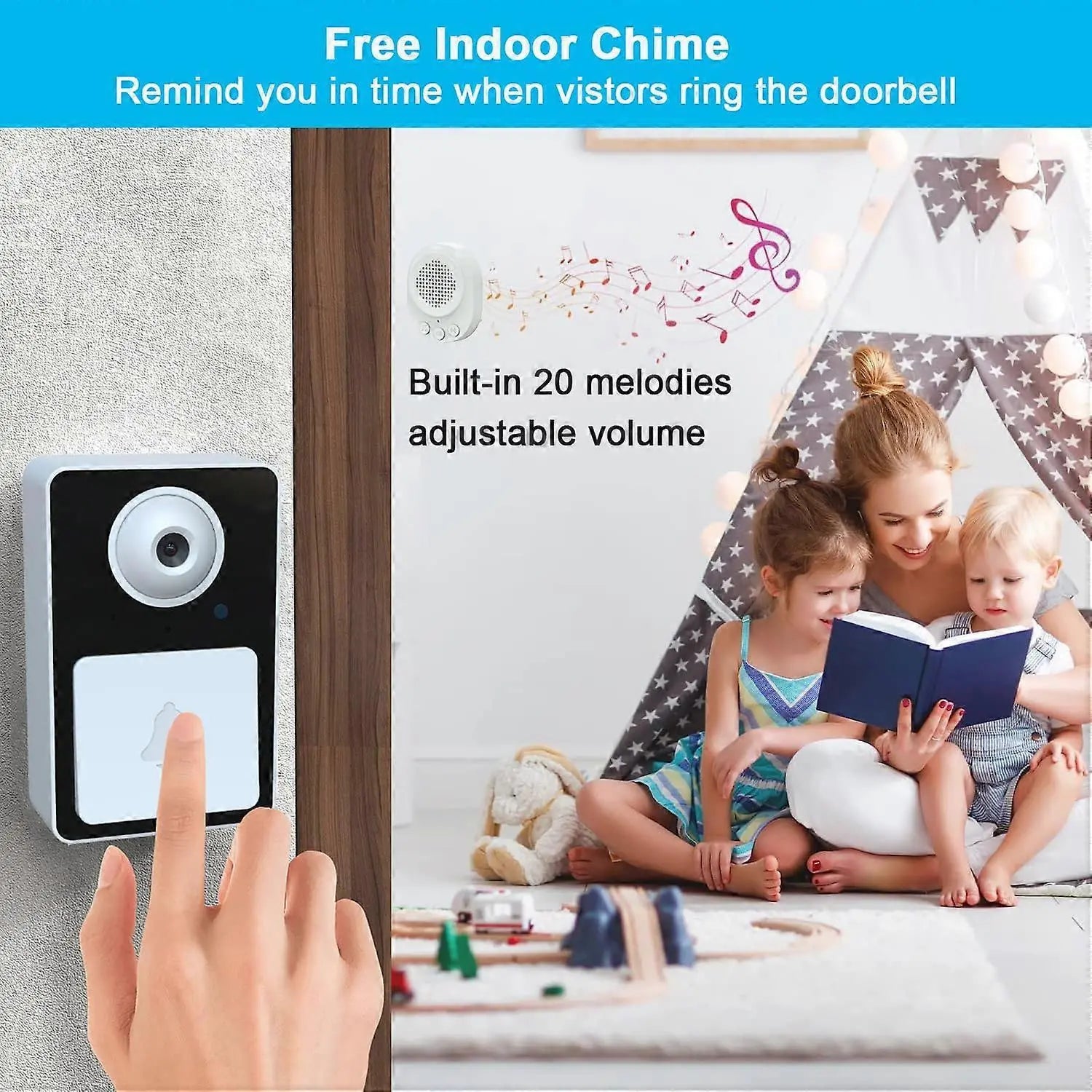 Wireless Video Doorbell Camera with Chime, Rechargeable Cordless Smart Doorbell Wholesale Hub