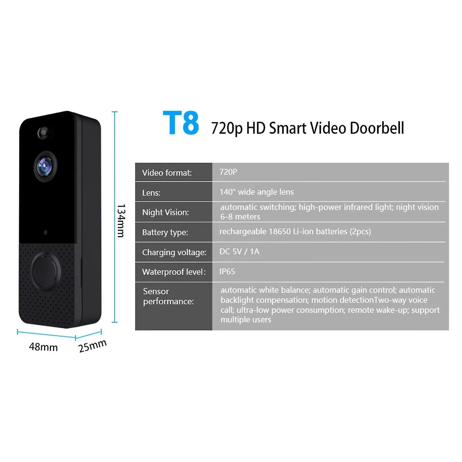 WiFi Wireless Video Doorbell Camera with Indoor Chime, Waterproof Wholesale Hub