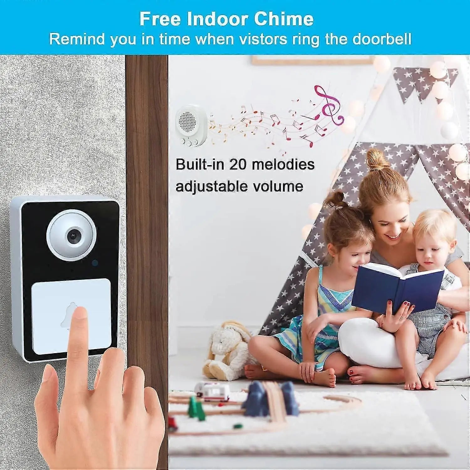 Rechargeable Wireless Video Doorbell Camera, Real-Time View, Cordless Wholesale Hub