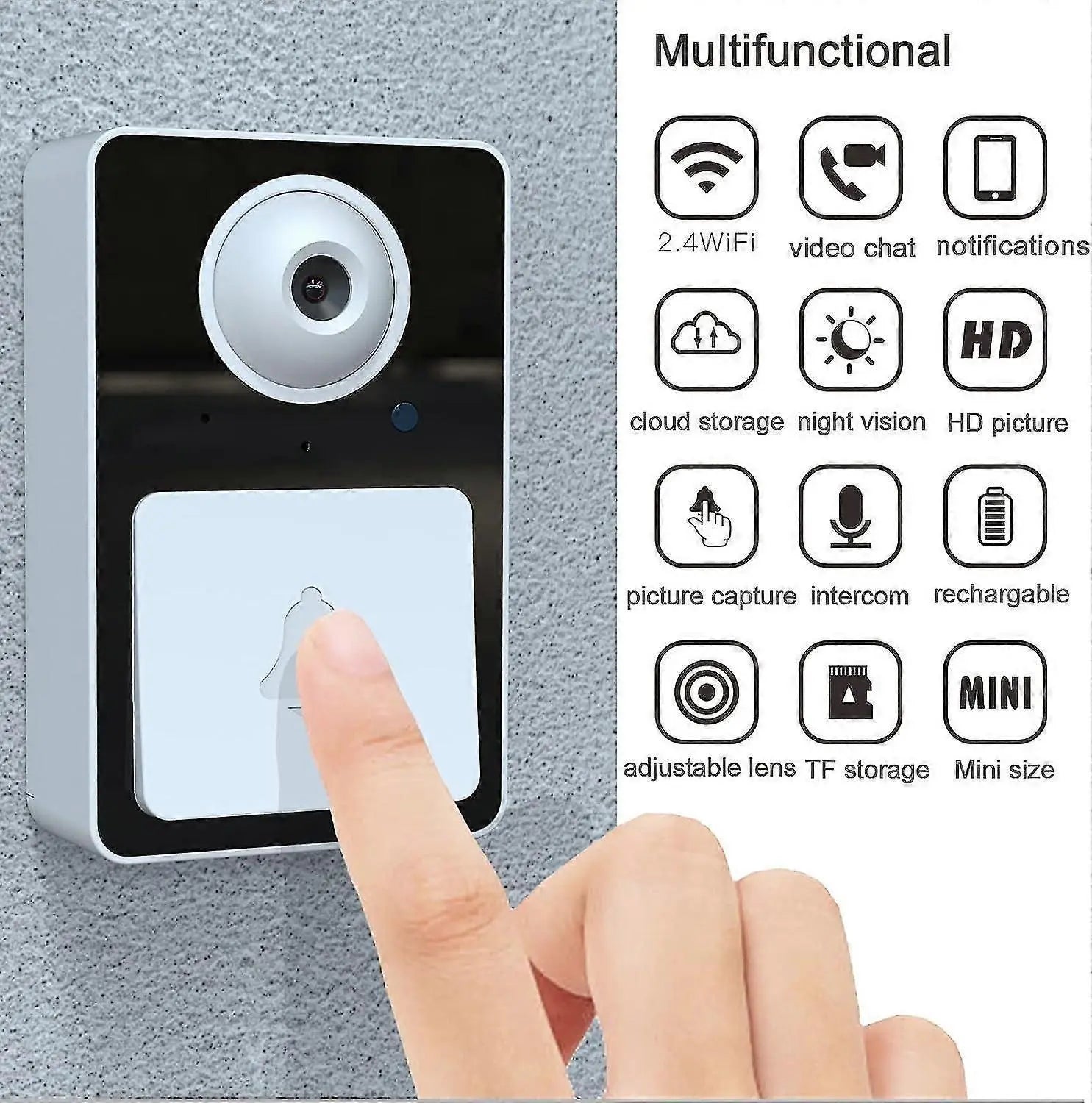 Rechargeable Wireless Video Doorbell Camera, Real-Time View, Cordless Wholesale Hub
