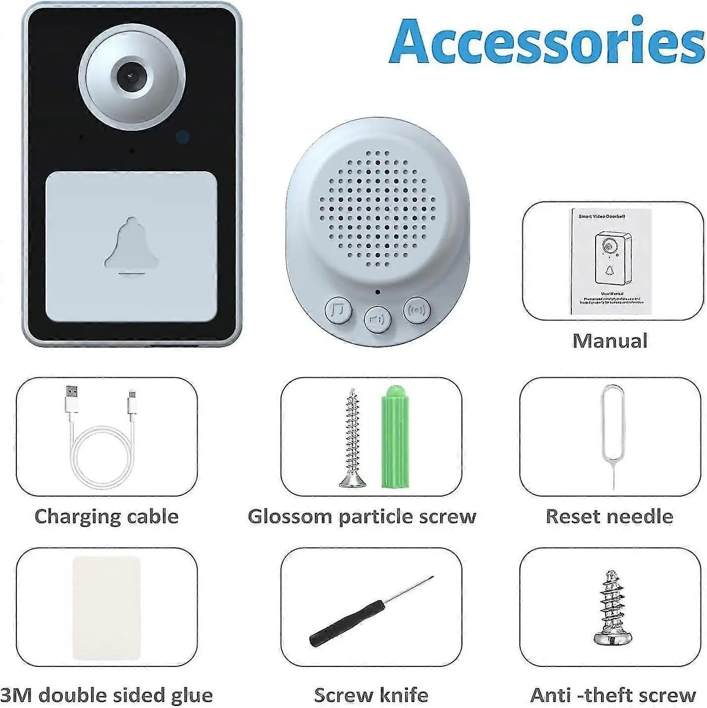 Rechargeable Wireless Video Doorbell Camera, Real-Time View, Cordless Wholesale Hub