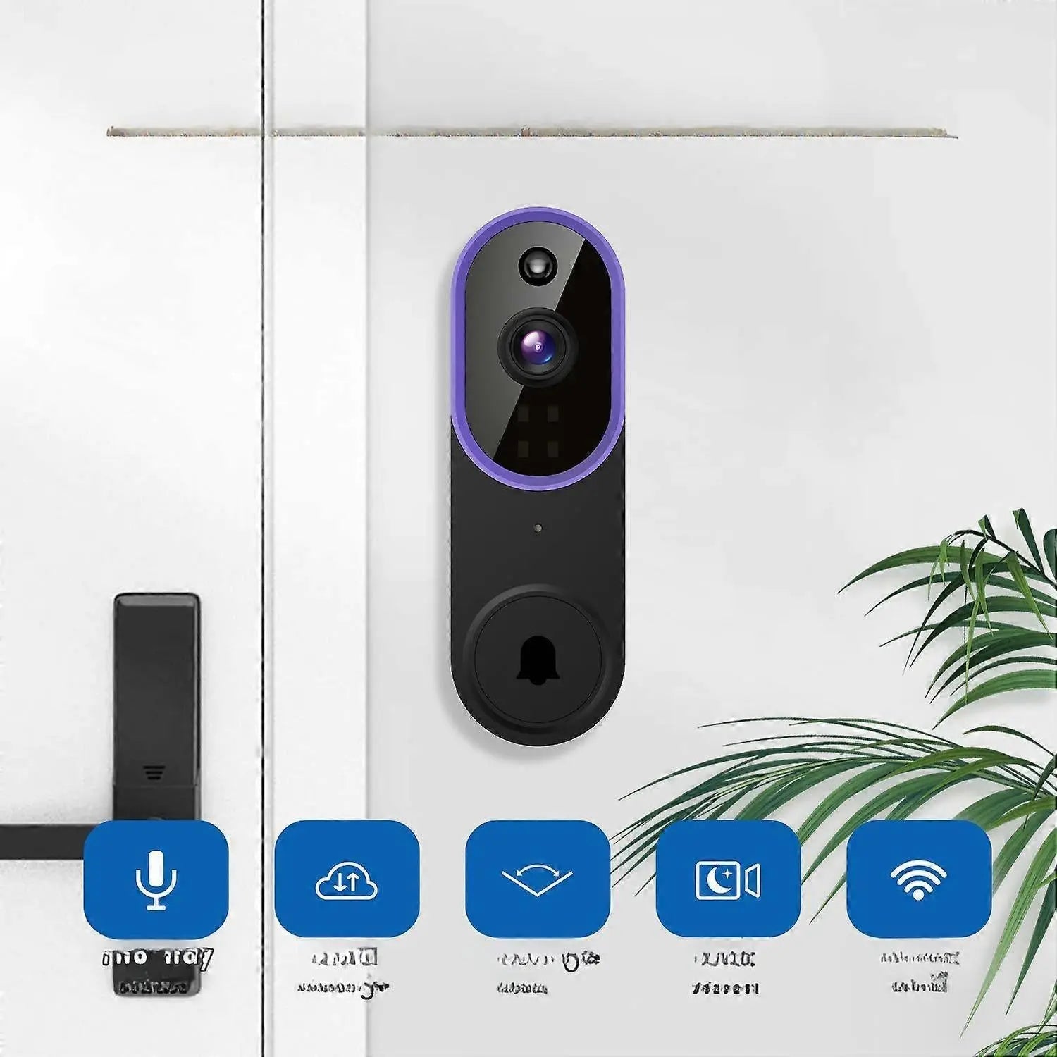 Smart Wireless Video Doorbell, HD Night Vision, Intercom Security Wholesale Hub