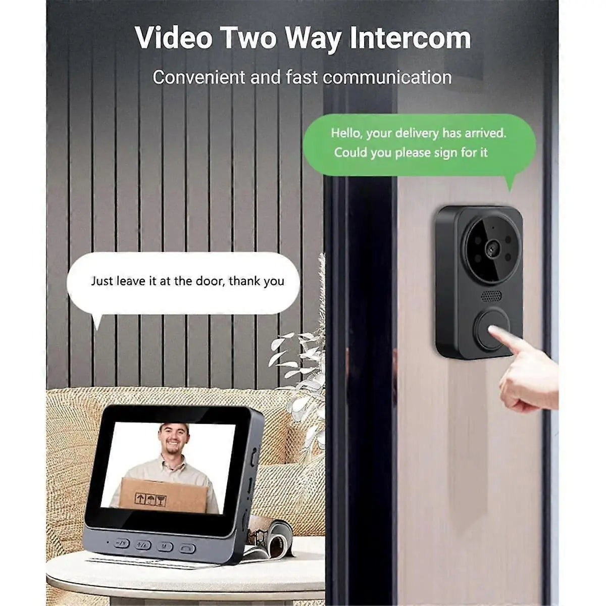 1080P Video Doorbell, Night Vision, USB-C, 2.4GHz WiFi, 2-Way Audio, 256GB Wholesale Hub