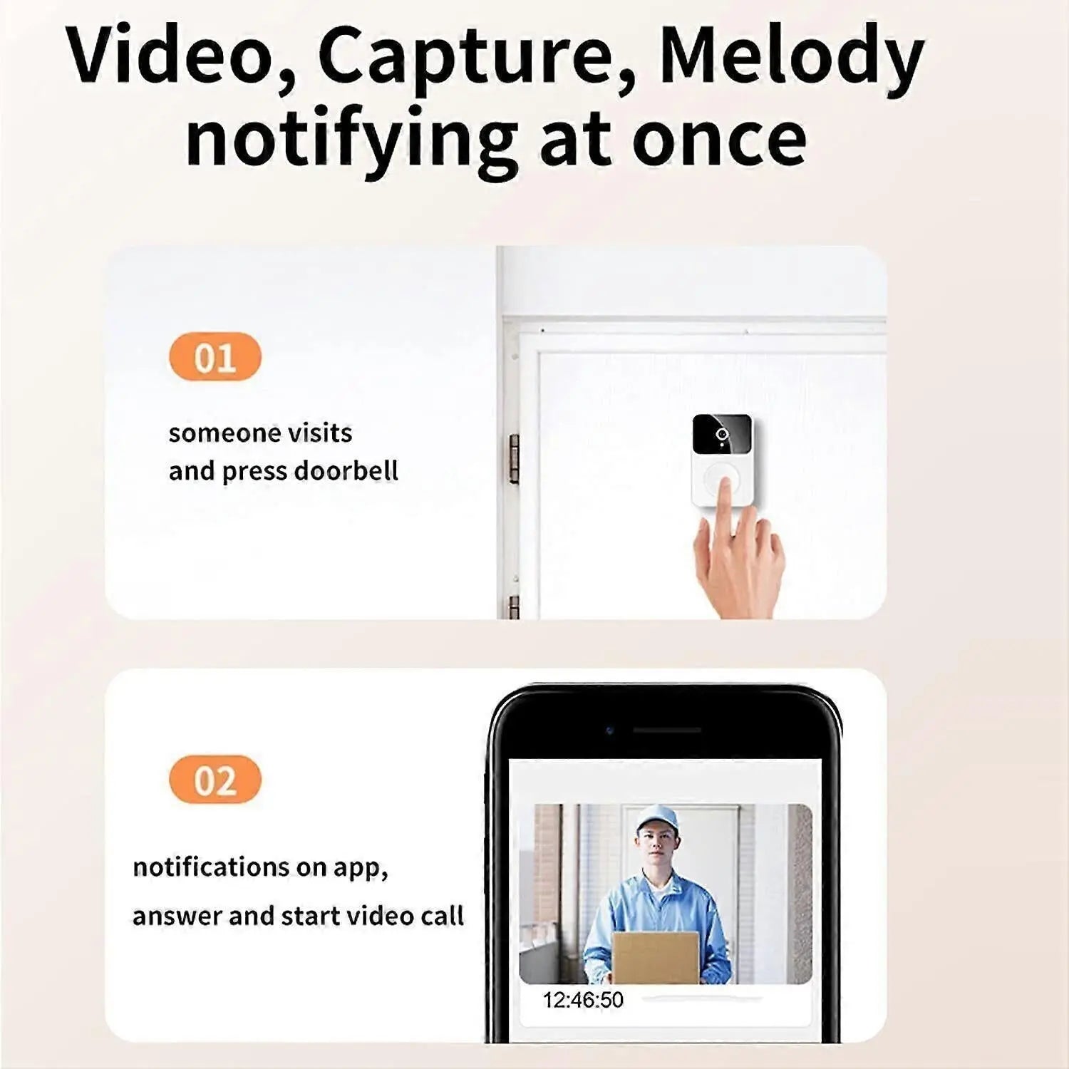 WiFi Smart Video Doorbell, Wireless Phone Intercom Security Camera Wholesale Hub