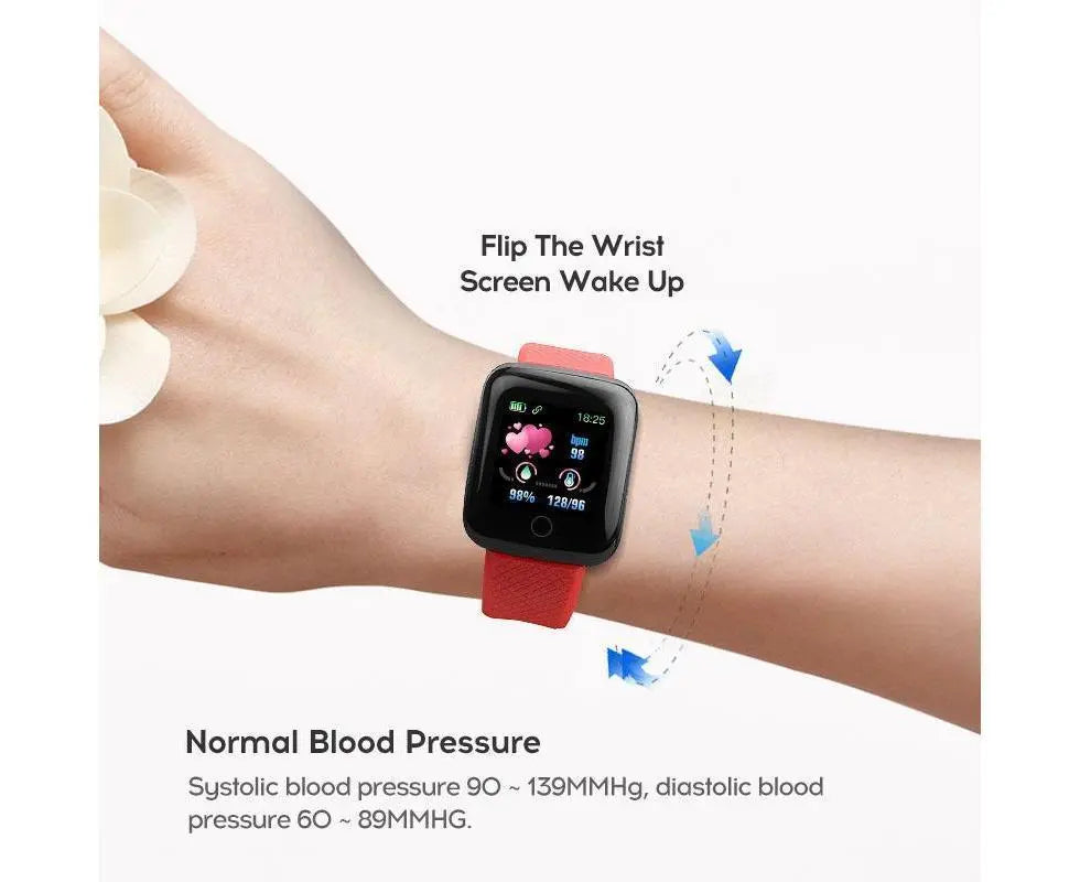 116Plus Sports Android IOS Bluetooth Touch Water Resistant Screen Fitness Tracker Smart Wrist Bracelet - Black Wholesale Hub