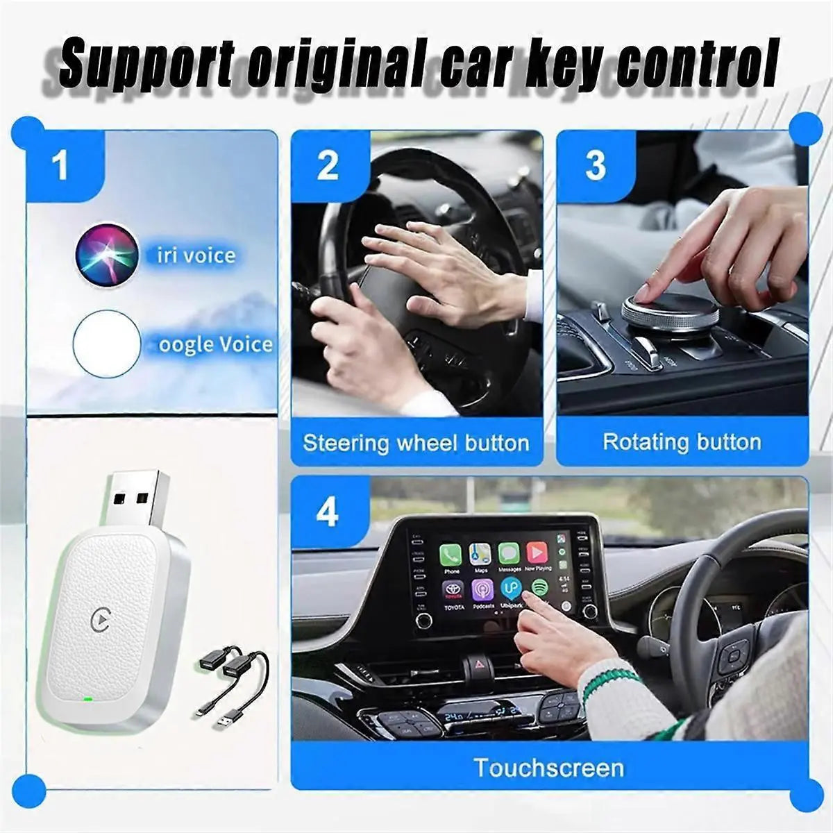 CarPlay & Android Auto Adapter, Mini Plug & Play Car Dongle Wholesale Hub