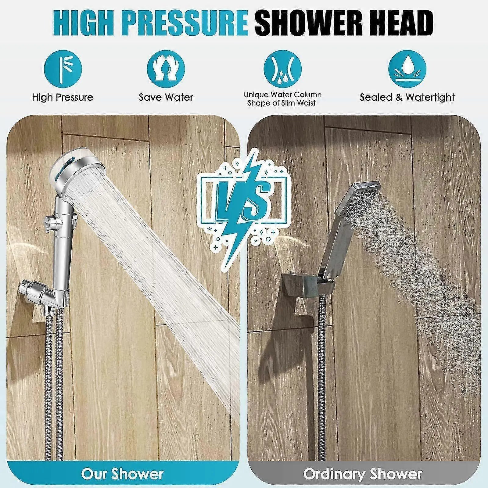 Rotating Propeller Shower Head with Filter, High Pressure & Water Saving Wholesale Hub